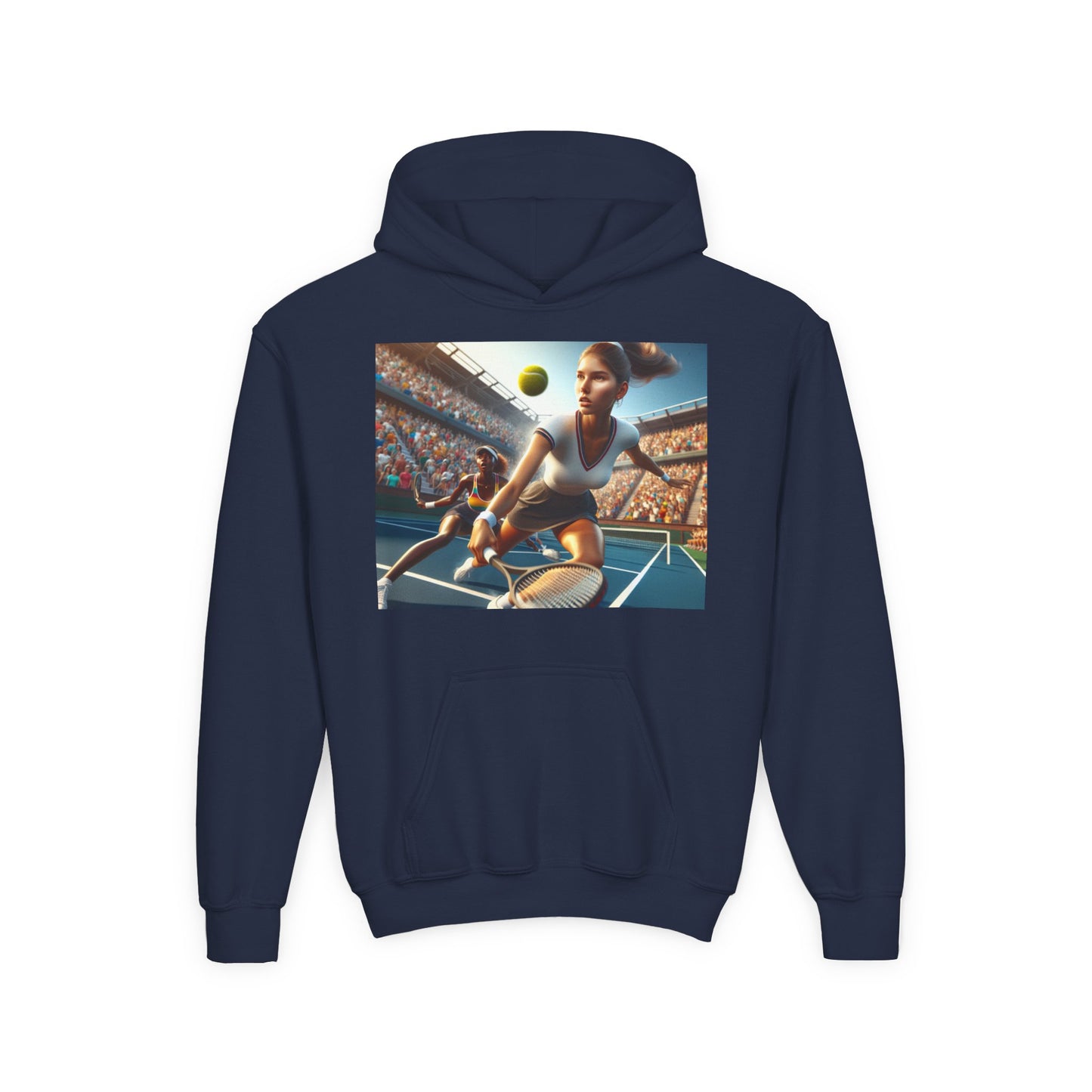 Youth Tennis Champion Hoodie - Sporty Heavy Blend Sweatshirt for Young Athletes