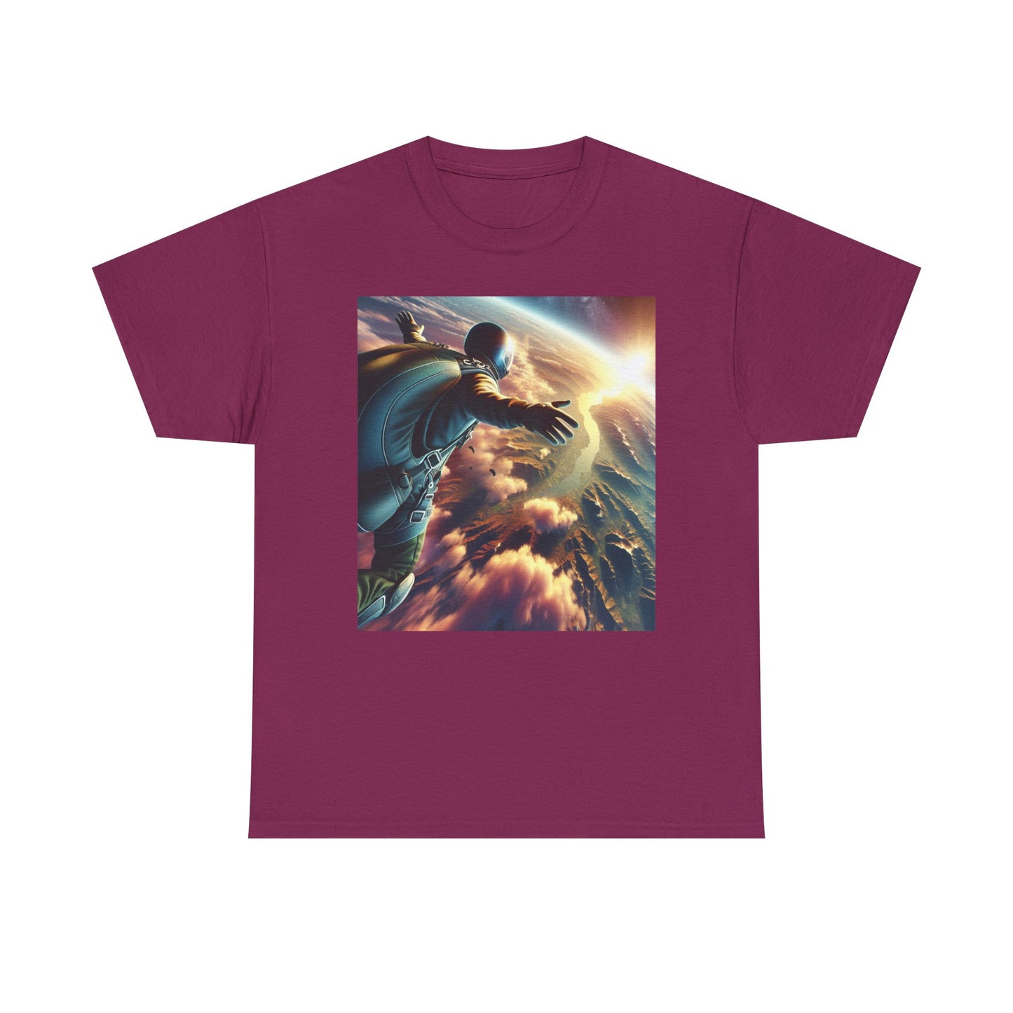 Cosmic Adventure Unisex Heavy Cotton Tee - Space Graphic Shirt