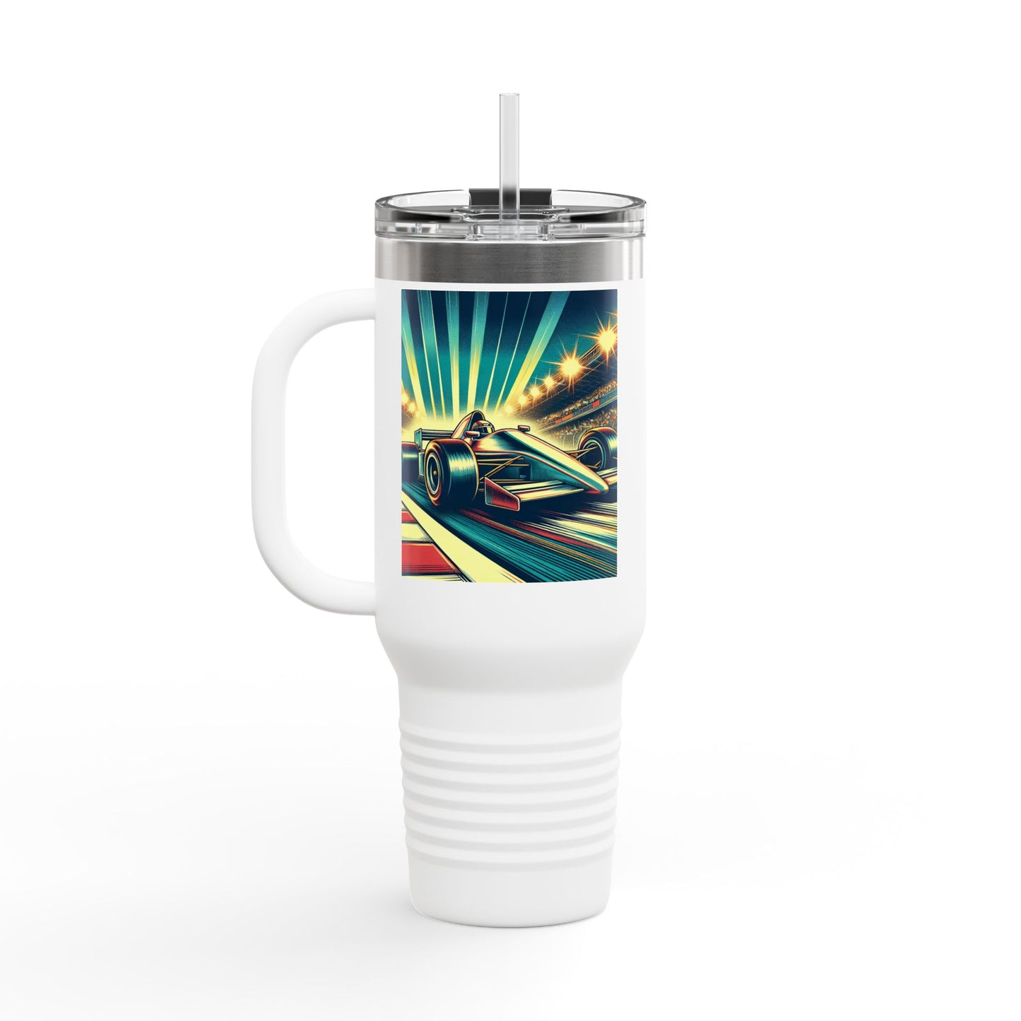 Vintage F1 Insulated Travel Mug, 40oz, Perfect for Fans, Sports Events, Coffee, Tea, Water