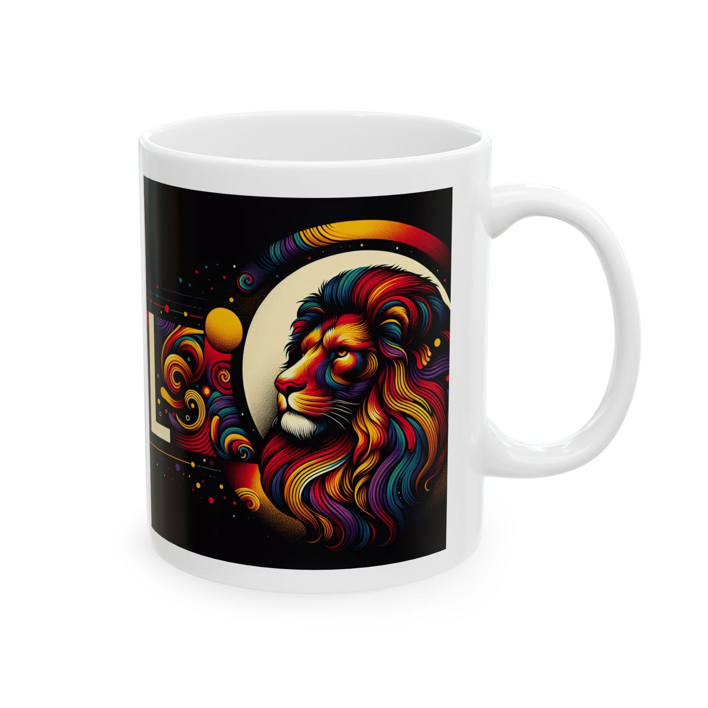 Leo Zodiac Ceramic Mug, Astrology Coffee Cup, Horoscope Drinkware for Leo Lovers, July/August Birthday Gift, Star Sign Mug
