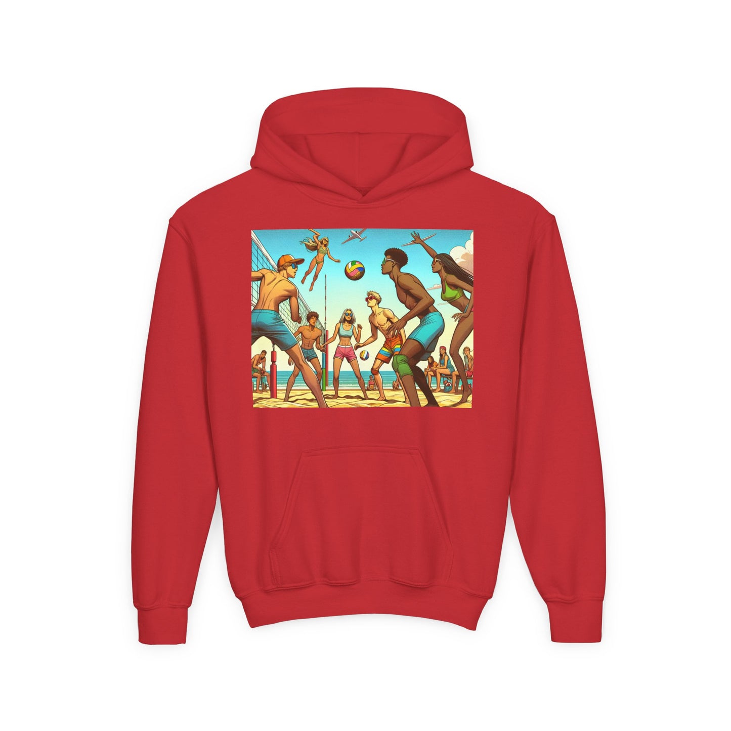 Volleyball Youth Hoodie - Sporty Heavy Blend Sweatshirt for Young Athletes