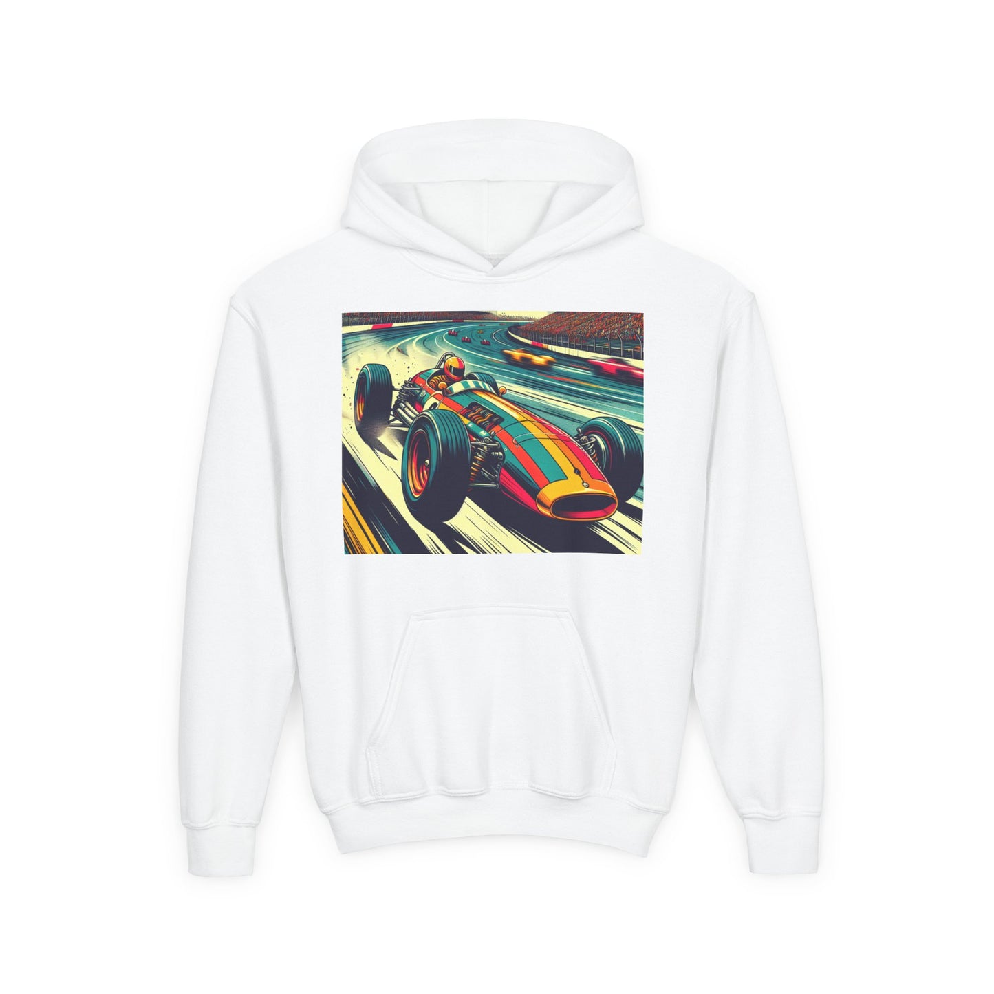 Vintage F1 Youth Hoodie - Heavy Blend Sweatshirt