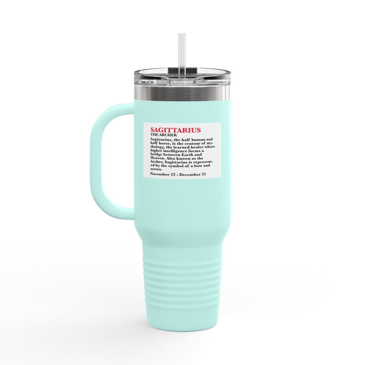 Sagittarius Insulated Travel Mug, 40oz, Perfect for Zodiac Fans, Coffee, Tea, Water
