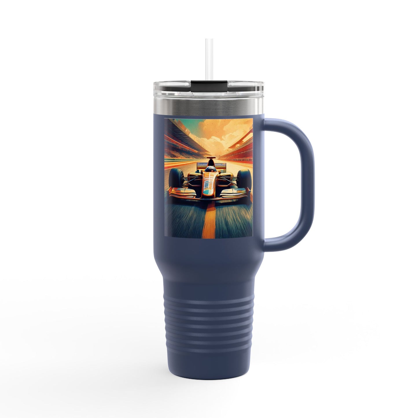 Vintage F1 Insulated Travel Mug, 40oz, Perfect for Fans, Sports Events, Coffee, Tea, Water
