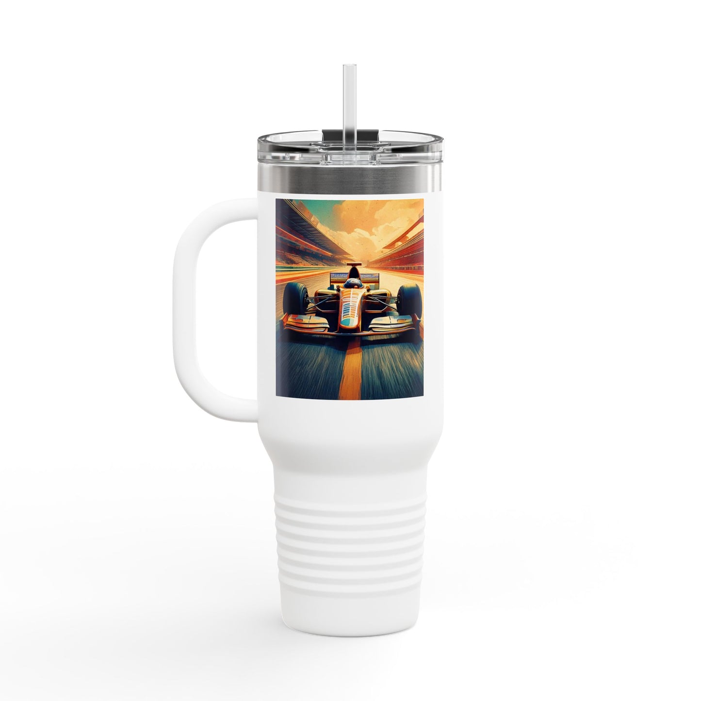 Vintage F1 Insulated Travel Mug, 40oz, Perfect for Fans, Sports Events, Coffee, Tea, Water