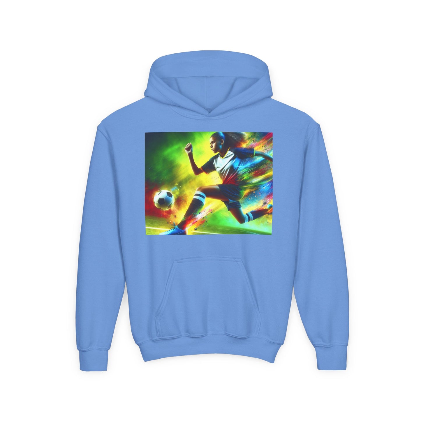 Soccer Youth Hoodie - Sporty Heavy Blend Sweatshirt for Young Athletes