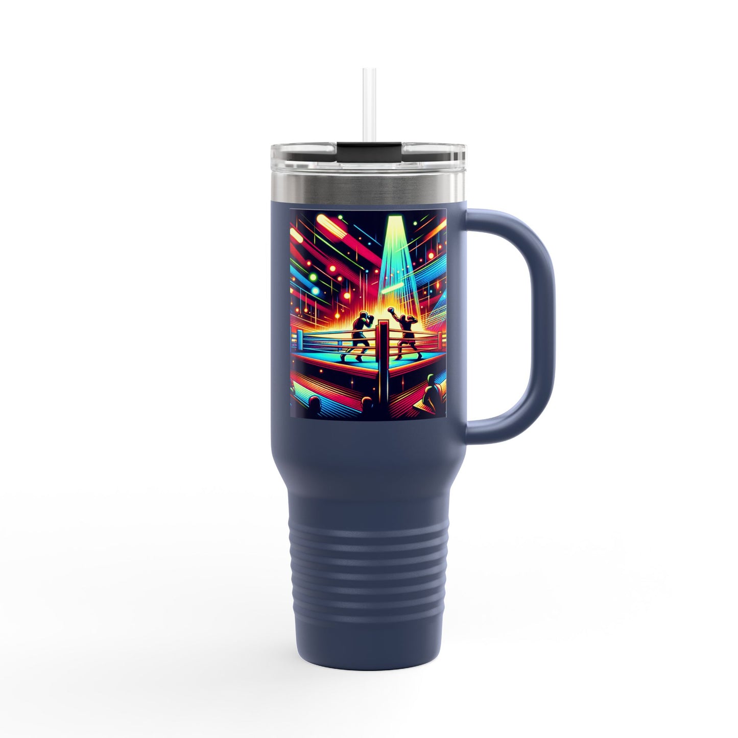 Vintage Boxing Insulated Travel Mug, 40oz, Perfect for Fans, Game Day, Sports Events, Coffee, Tea, Water