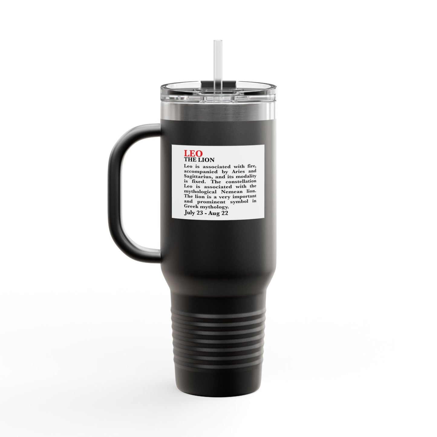 Leo Insulated Travel Mug, 40oz, Perfect for Zodiac Fans, Coffee, Tea, Water