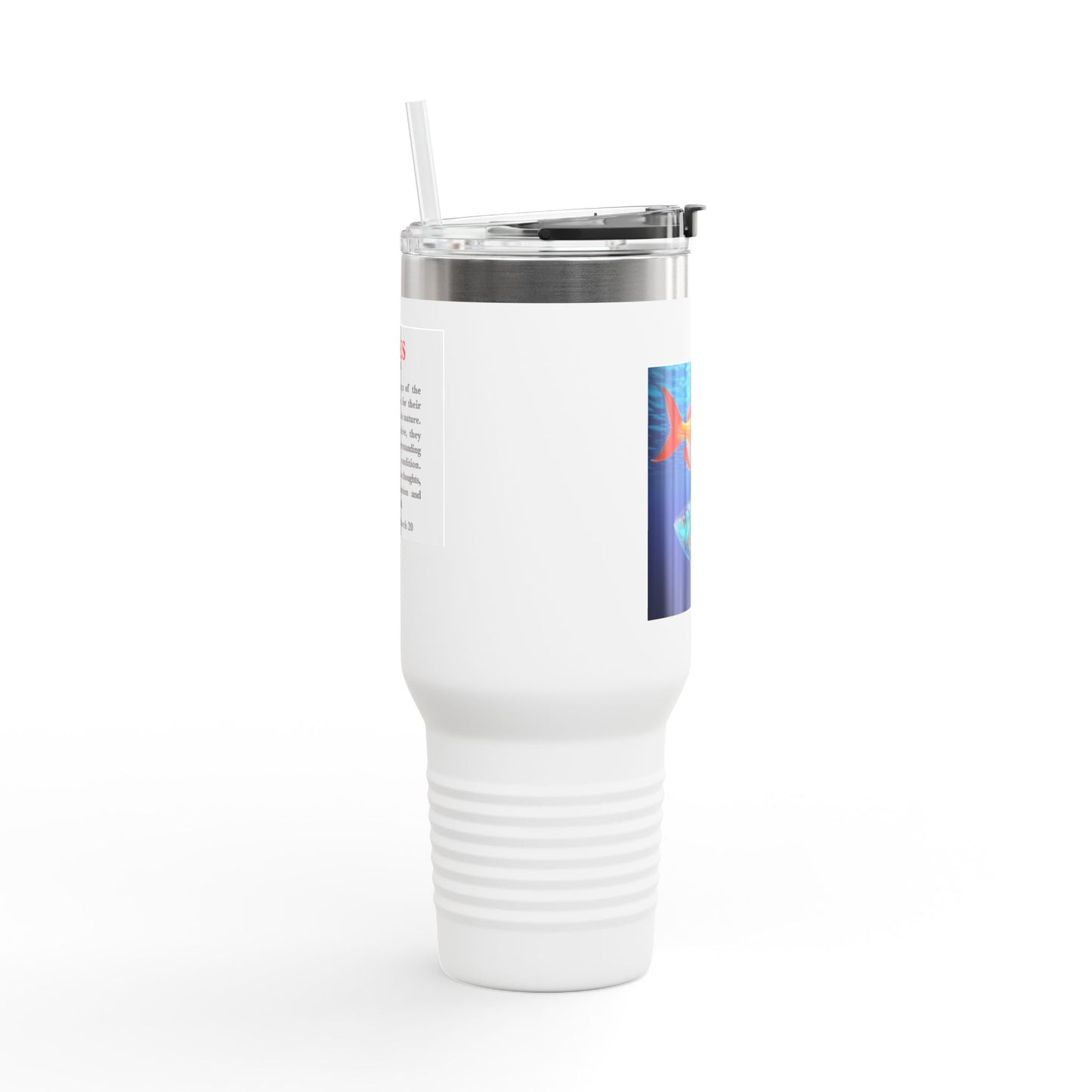 Pisces Insulated Travel Mug, 40oz, Perfect for Zodiac Fans, Coffee, Tea, Water