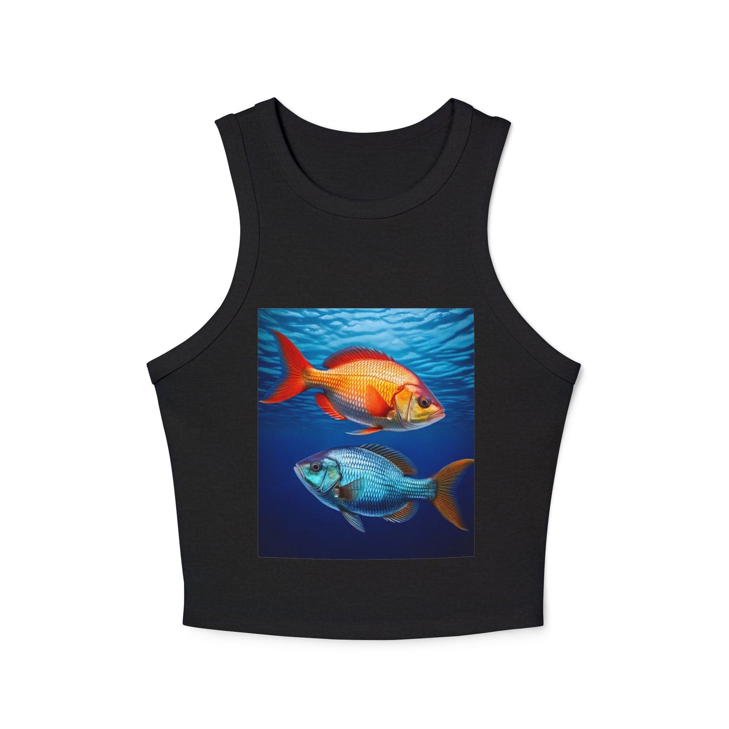 Pisces Women's Micro Rib Racer Tank Top - Summer Beach Style