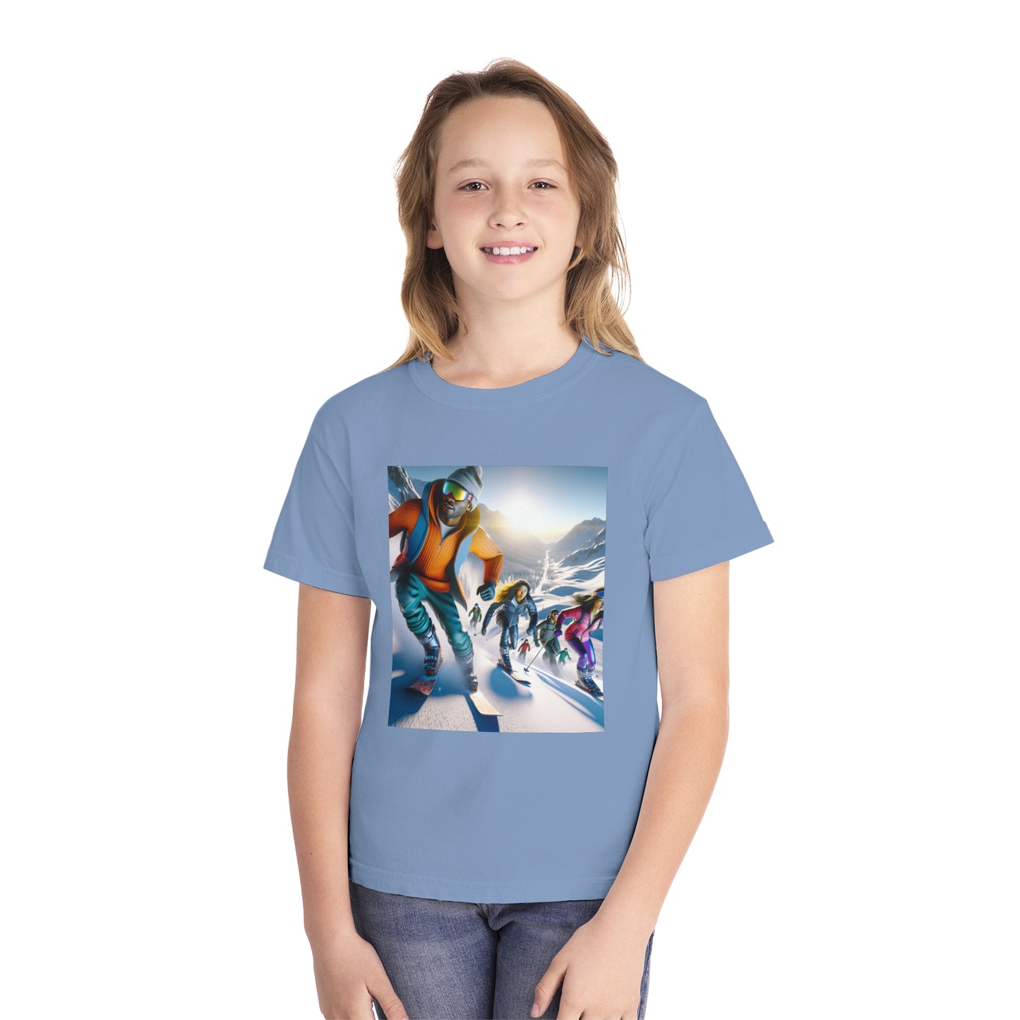 Skiing Youth Midweight Tee