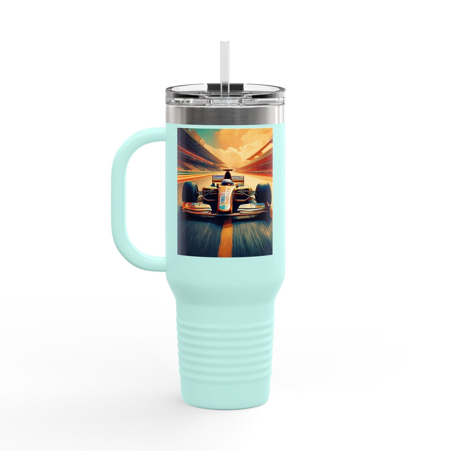 Vintage F1 Insulated Travel Mug, 40oz, Perfect for Fans, Sports Events, Coffee, Tea, Water
