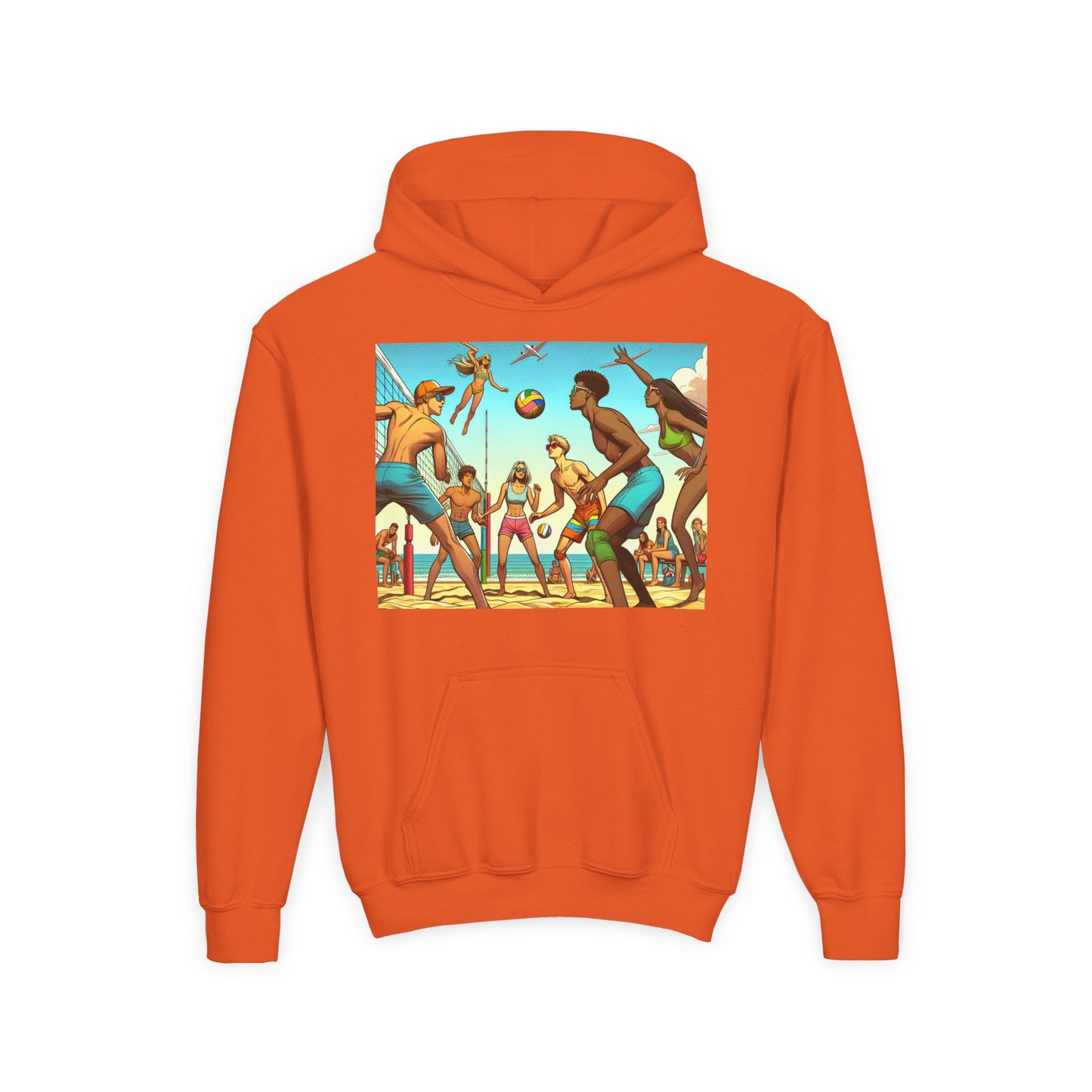 Volleyball Youth Hoodie - Sporty Heavy Blend Sweatshirt for Young Athletes