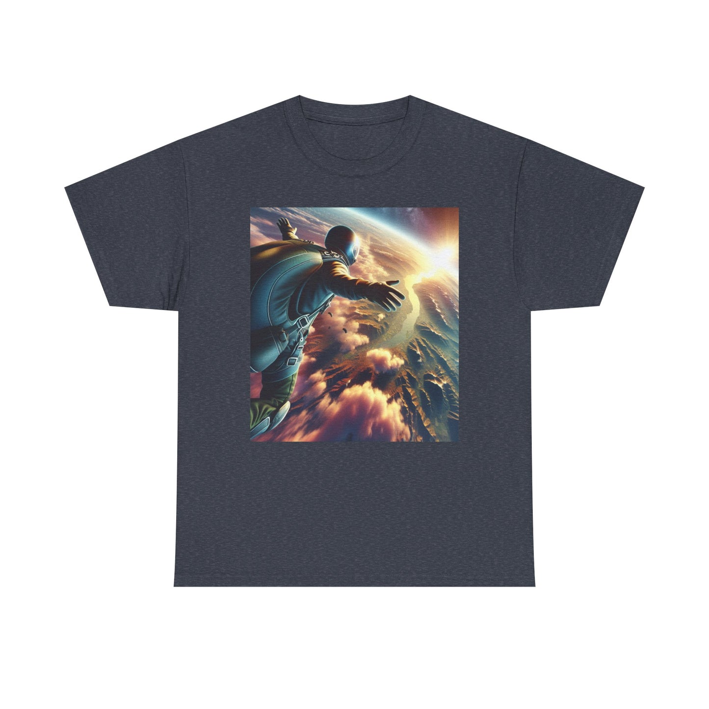 Cosmic Adventure Unisex Heavy Cotton Tee - Space Graphic Shirt
