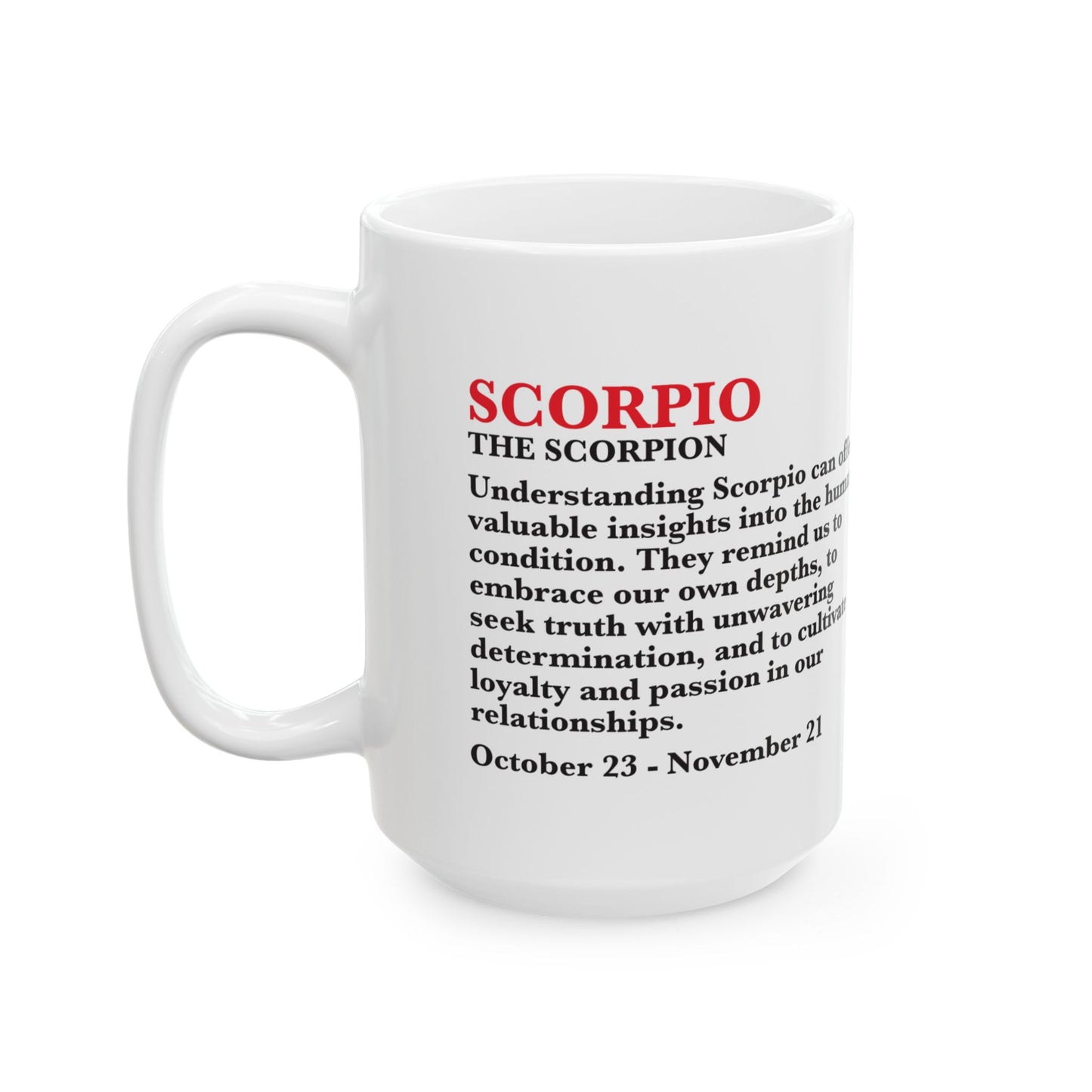 Scorpio Zodiac Ceramic Mug, Astrology Coffee Cup, Horoscope Drinkware for Scorpio Lovers, October/November Birthday Gift, Star Sign Mug