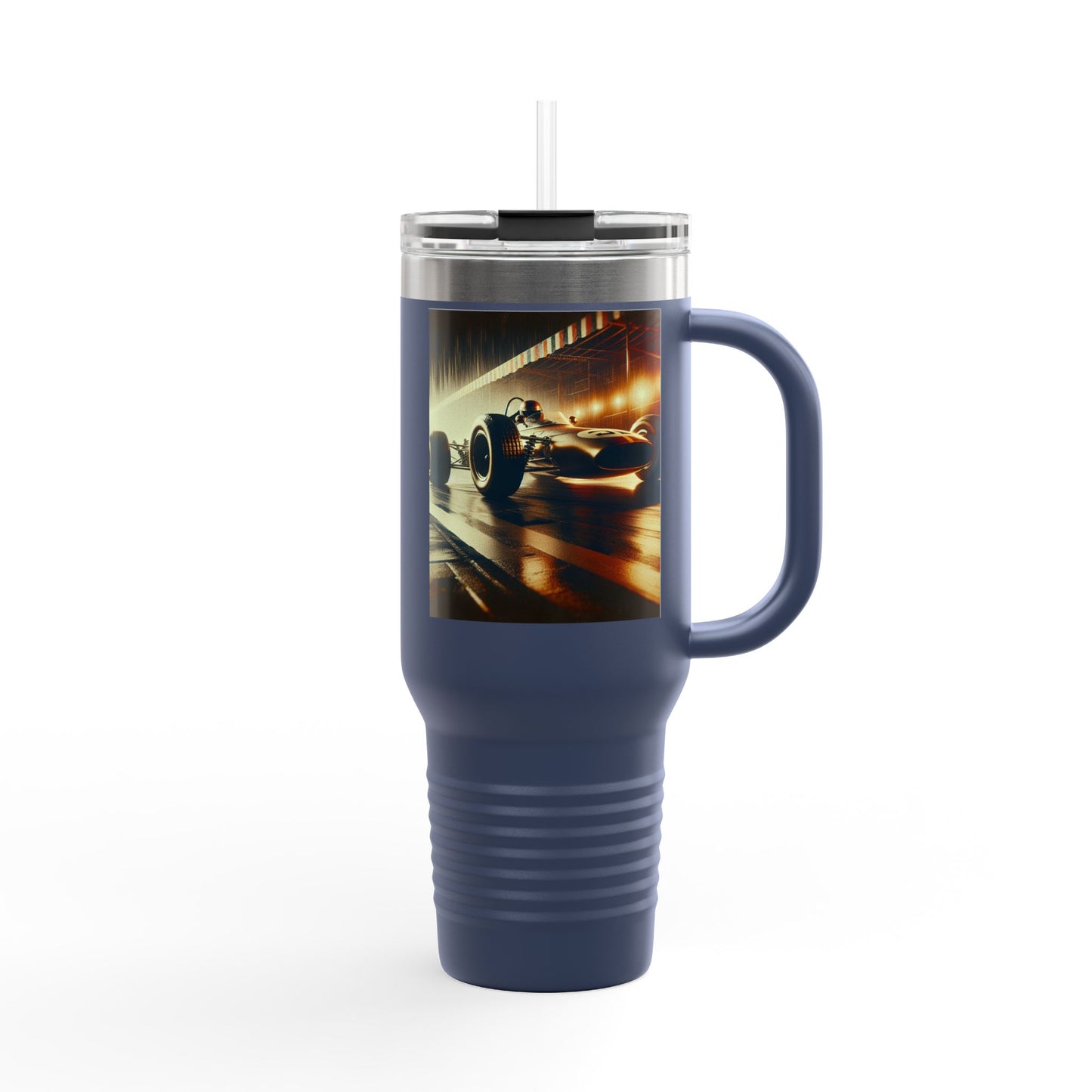 Vintage F1 Insulated Travel Mug, 40oz, Perfect for Fans, Sports Events, Coffee, Tea, Water