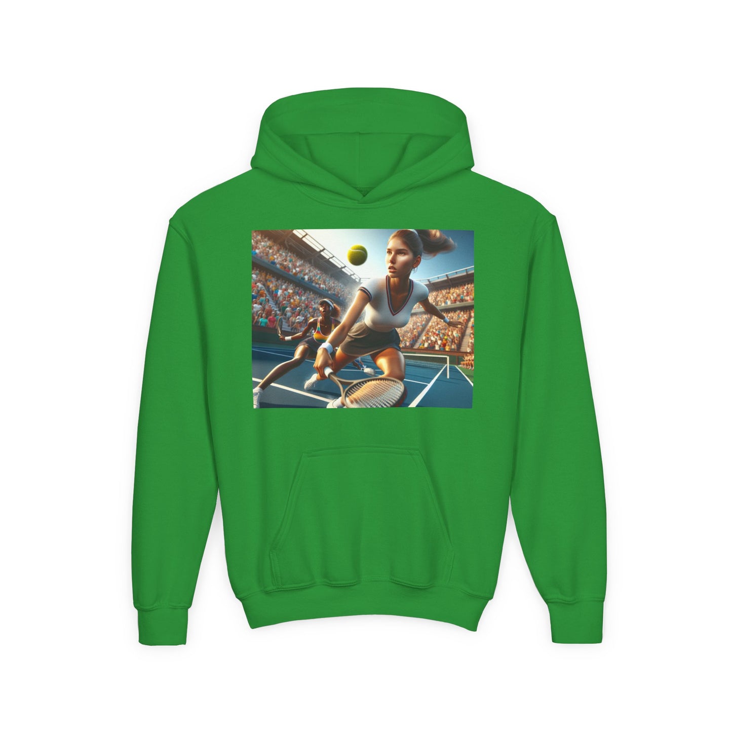 Youth Tennis Champion Hoodie - Sporty Heavy Blend Sweatshirt for Young Athletes