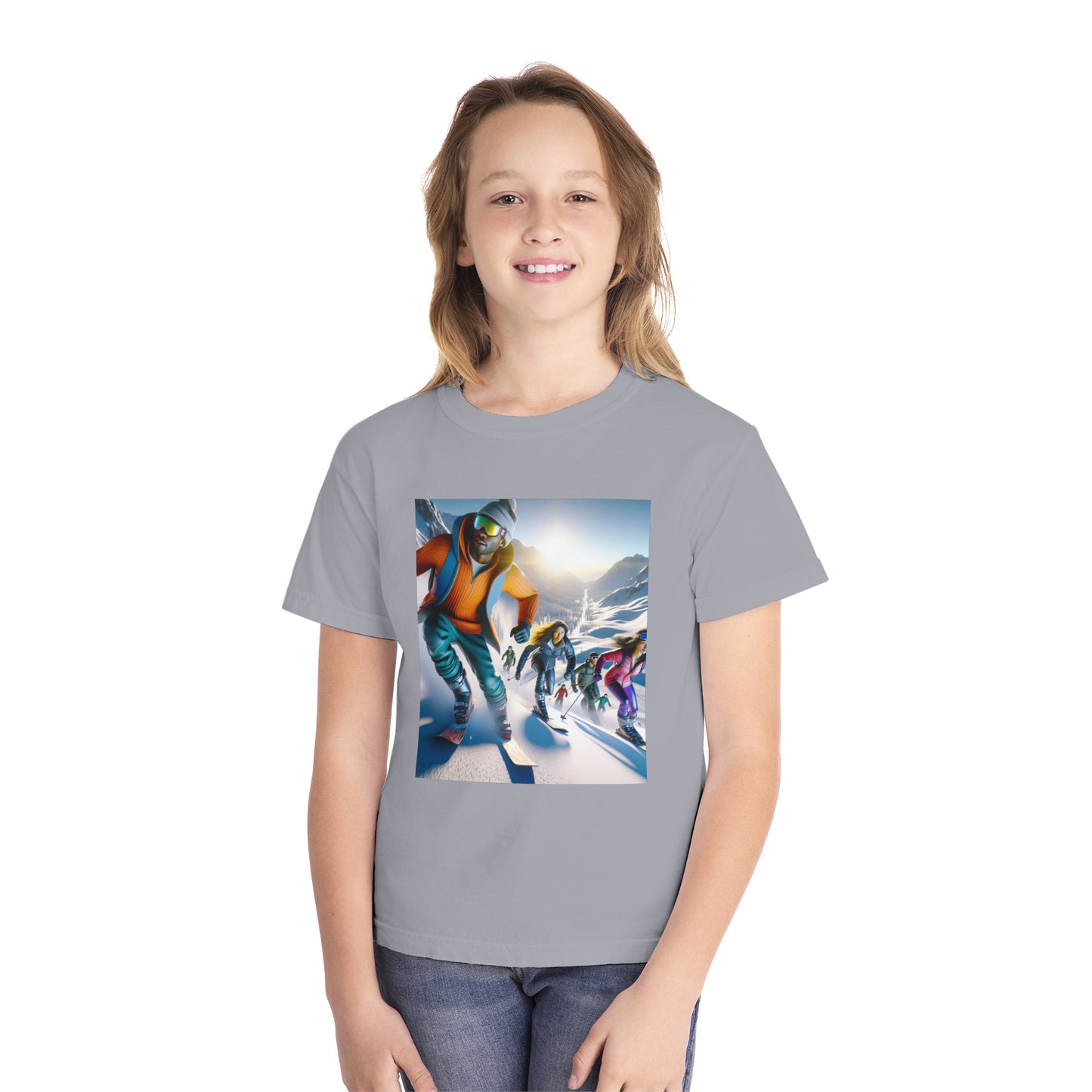 Skiing Youth Midweight Tee