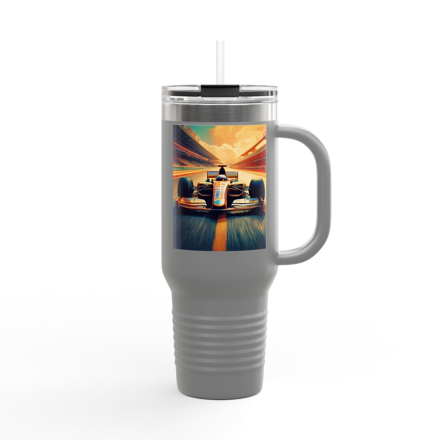 Vintage F1 Insulated Travel Mug, 40oz, Perfect for Fans, Sports Events, Coffee, Tea, Water