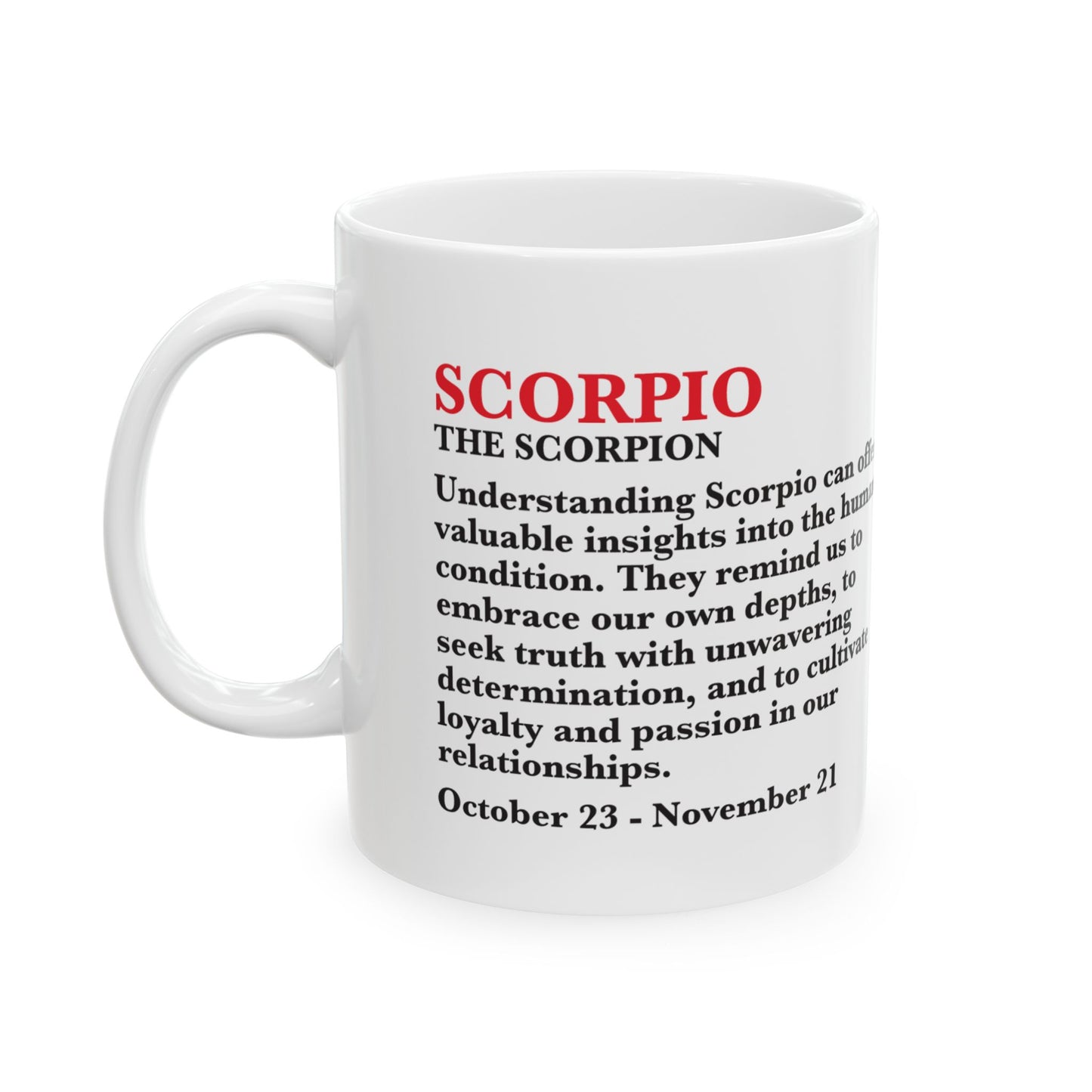 Scorpio Zodiac Ceramic Mug, Astrology Coffee Cup, Horoscope Drinkware for Scorpio Lovers, October/November Birthday Gift, Star Sign Mug
