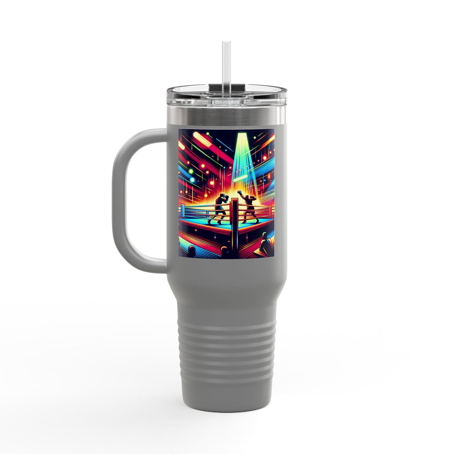 Vintage Boxing Insulated Travel Mug, 40oz, Perfect for Fans, Game Day, Sports Events, Coffee, Tea, Water