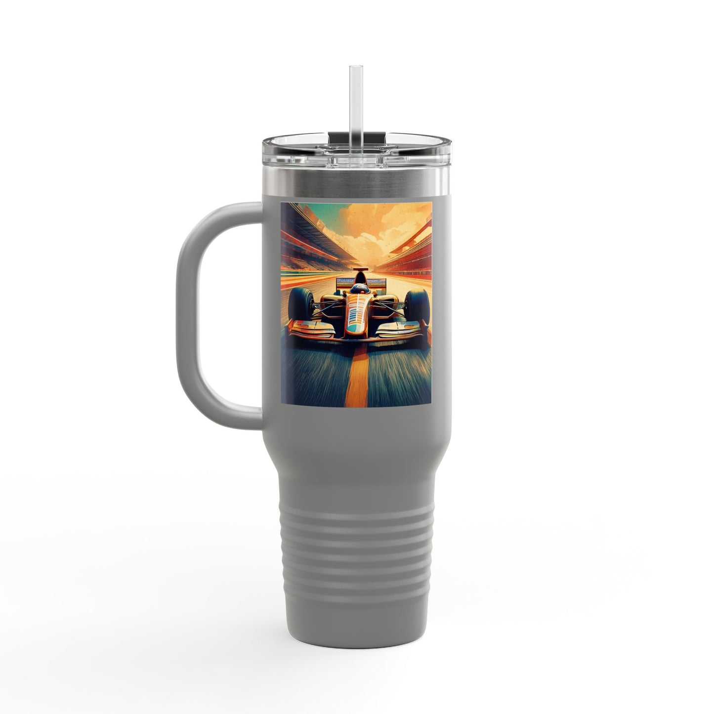 Vintage F1 Insulated Travel Mug, 40oz, Perfect for Fans, Sports Events, Coffee, Tea, Water