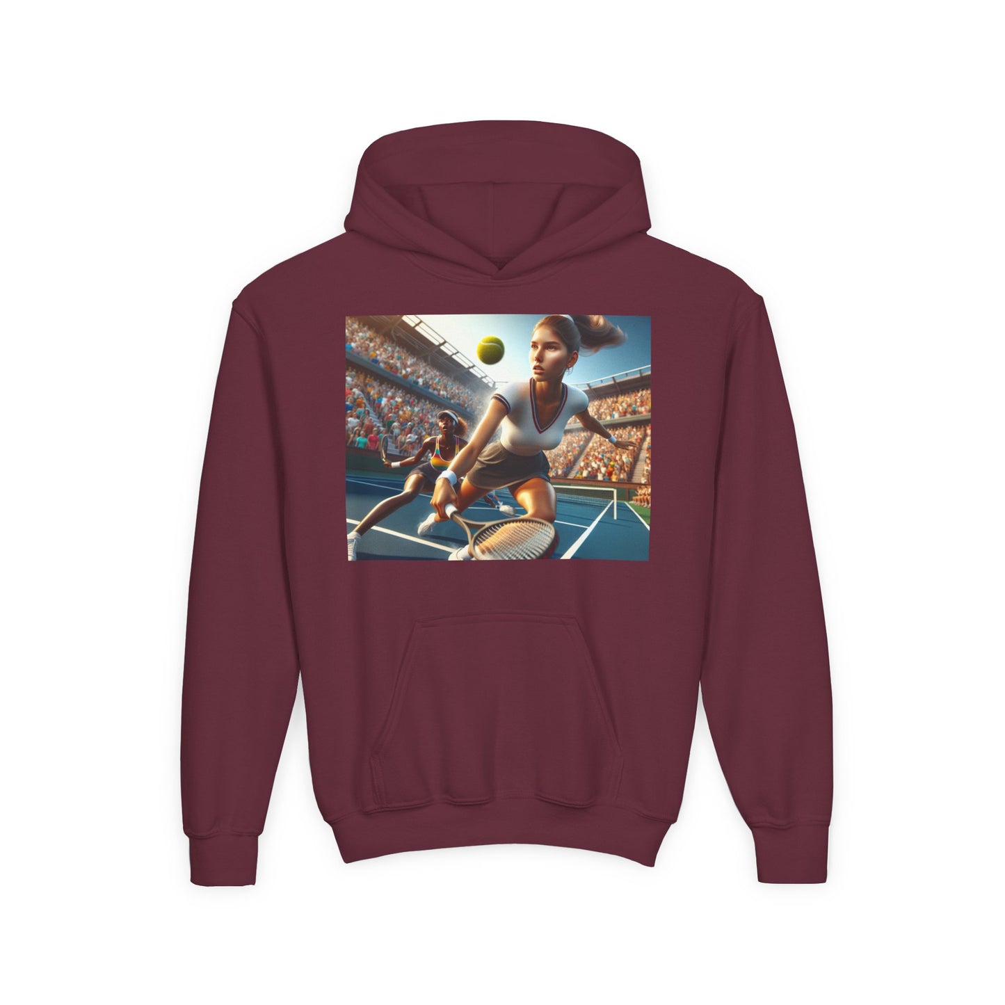 Youth Tennis Champion Hoodie - Sporty Heavy Blend Sweatshirt for Young Athletes