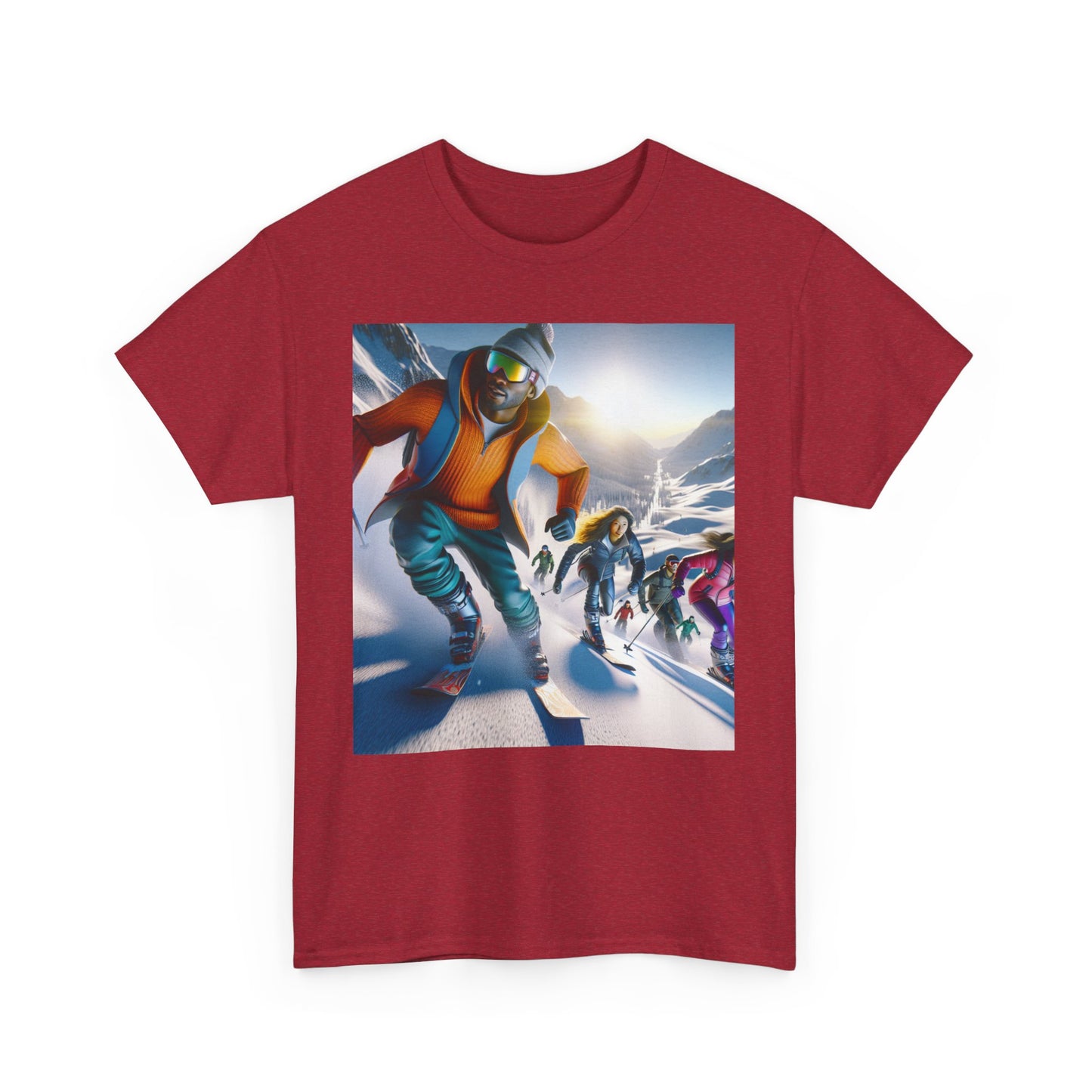Skiing Women's Heavy Cotton Tee
