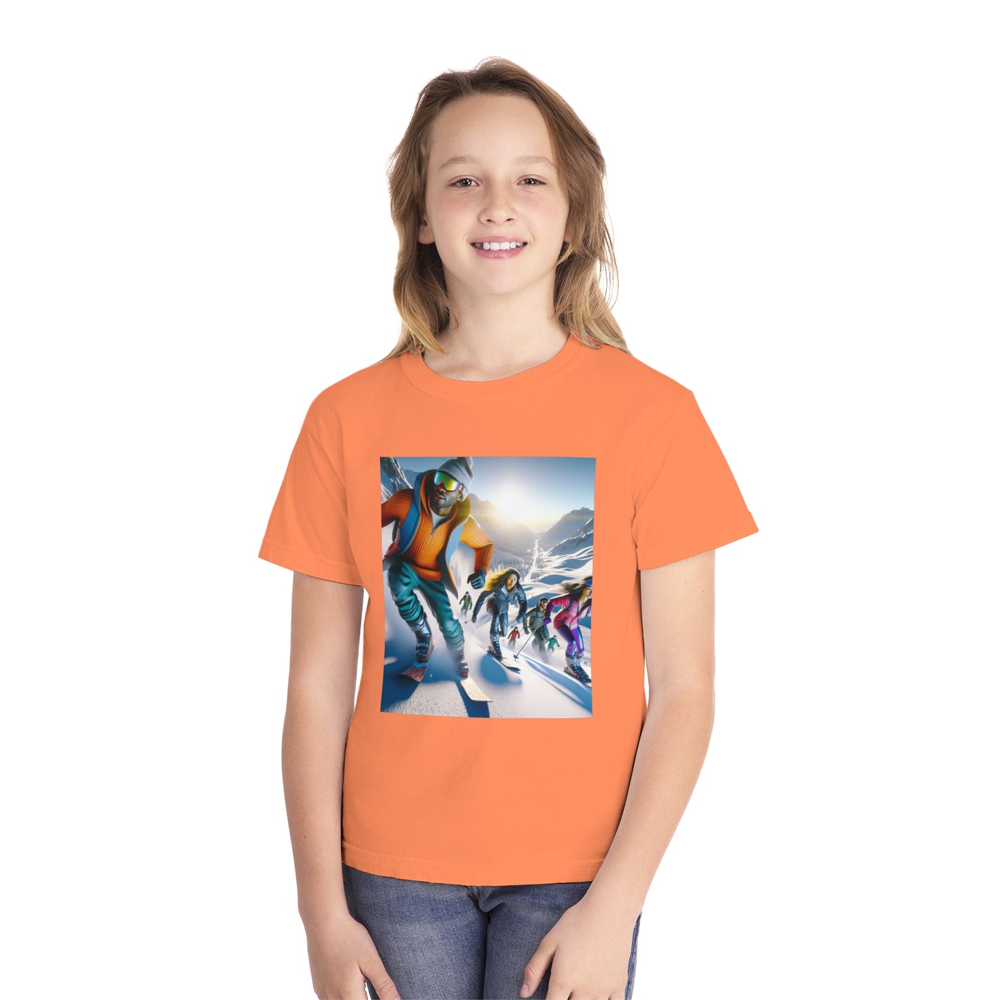 Skiing Youth Midweight Tee