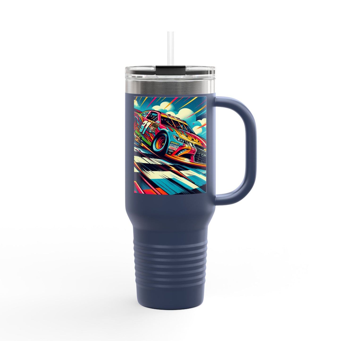 Vintage F1 Insulated Travel Mug, 40oz, Perfect for Fans, Sports Events, Coffee, Tea, Water
