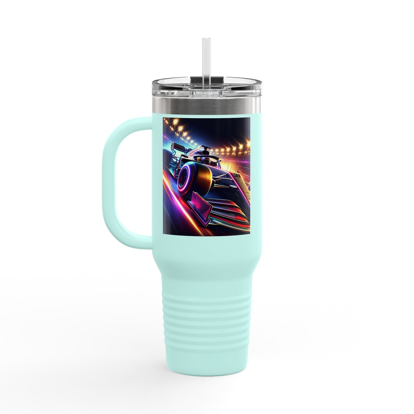 Vintage F1 Insulated Travel Mug, 40oz, Perfect for Fans, Sports Events, Coffee, Tea, Water