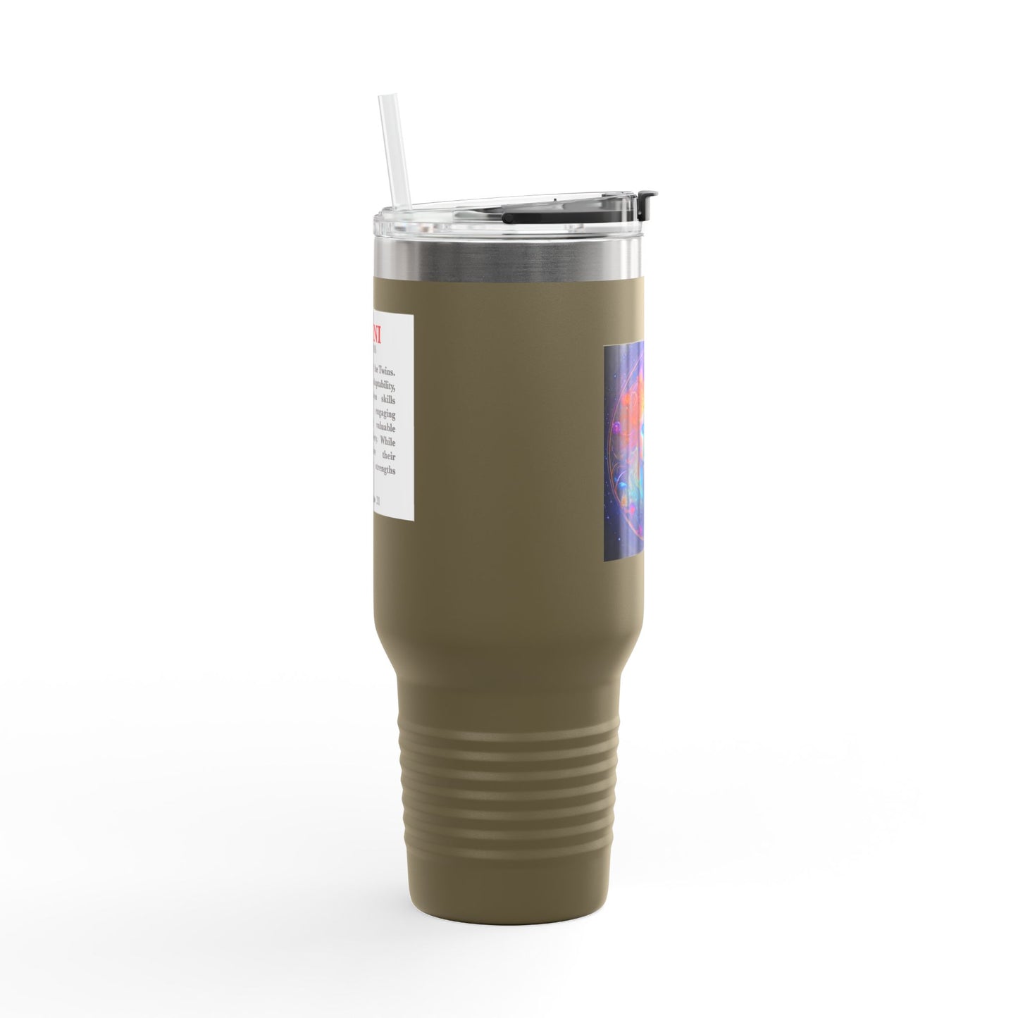 Gemini Insulated Travel Mug, 40oz, Perfect for Zodiac Fans, Coffee, Tea, Water