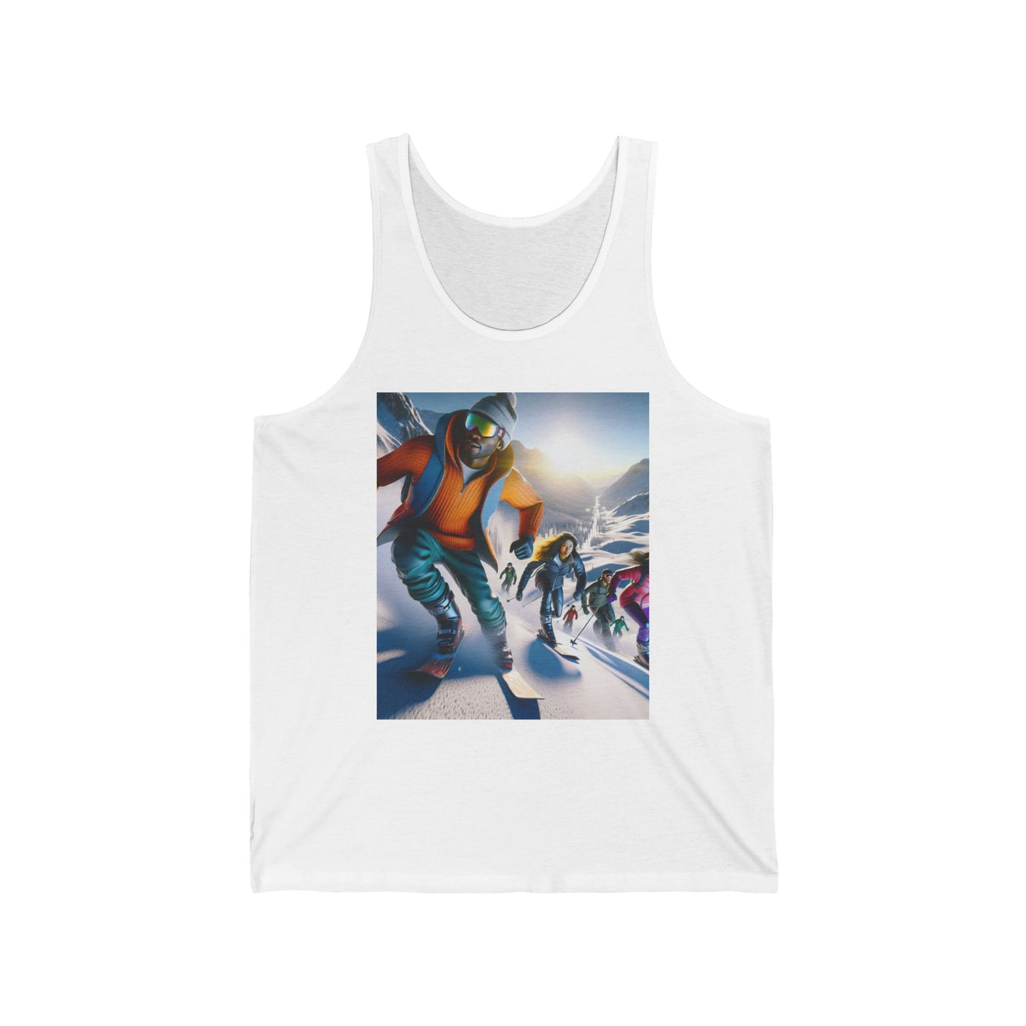Skiing Unisex Jersey Tank Top - Perfect for Festivals & Casual Wear