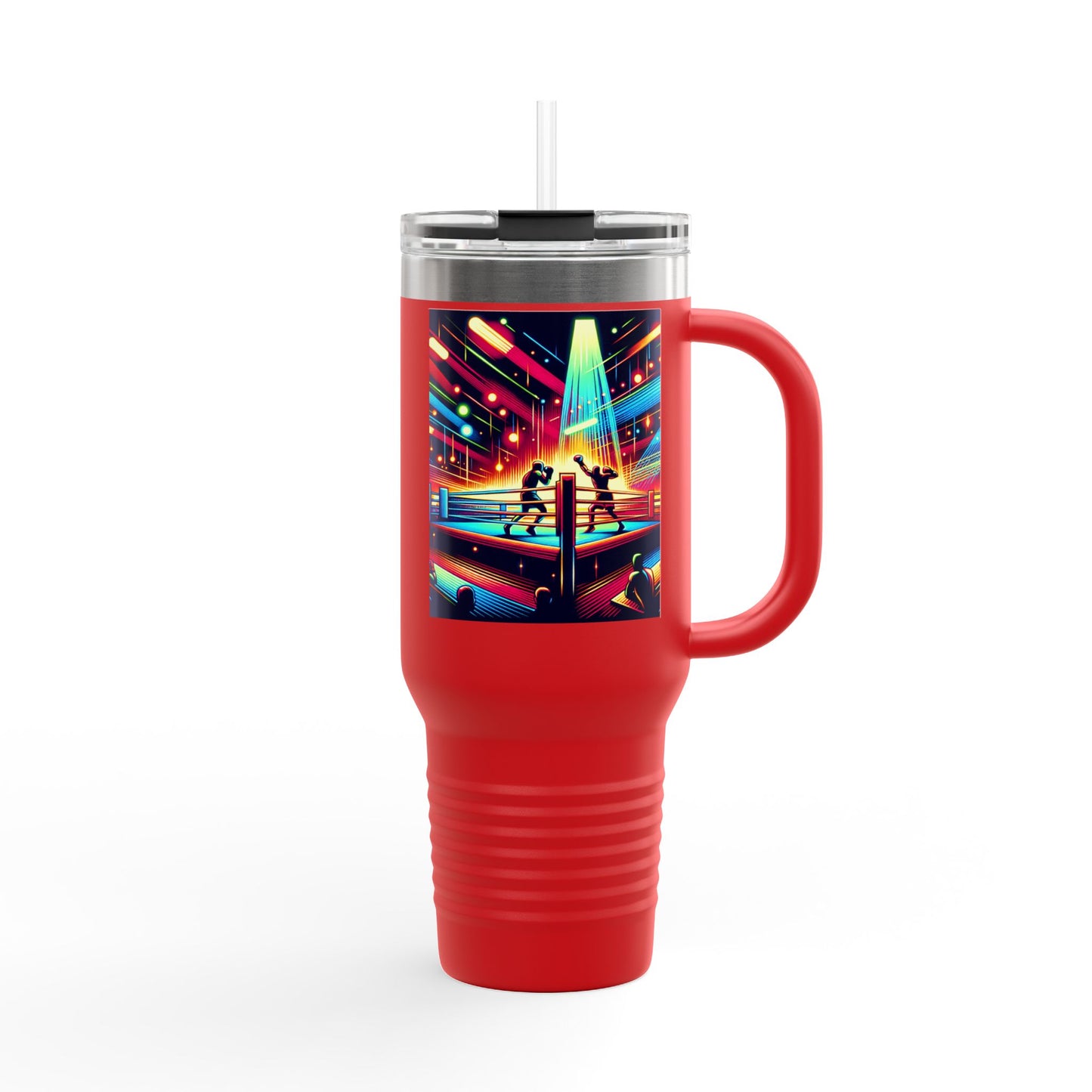 Vintage Boxing Insulated Travel Mug, 40oz, Perfect for Fans, Game Day, Sports Events, Coffee, Tea, Water