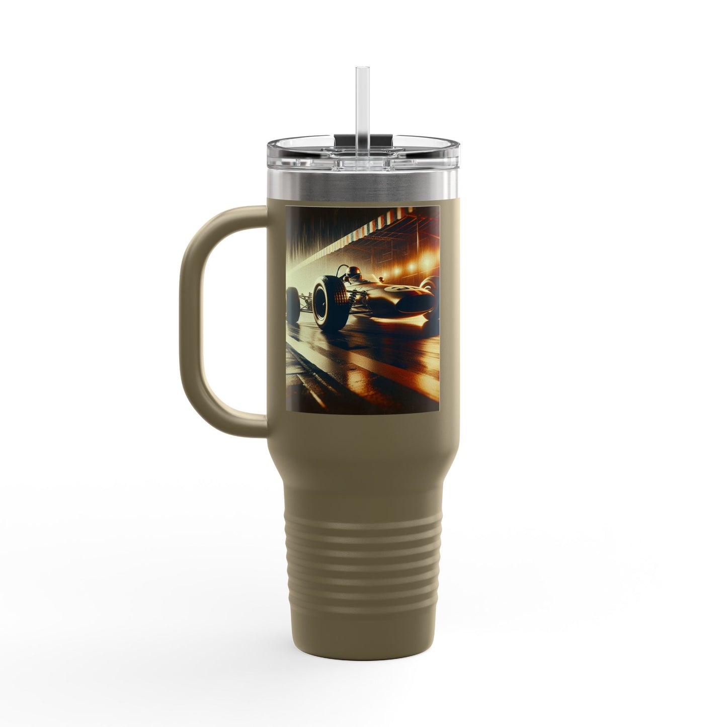 Vintage F1 Insulated Travel Mug, 40oz, Perfect for Fans, Sports Events, Coffee, Tea, Water