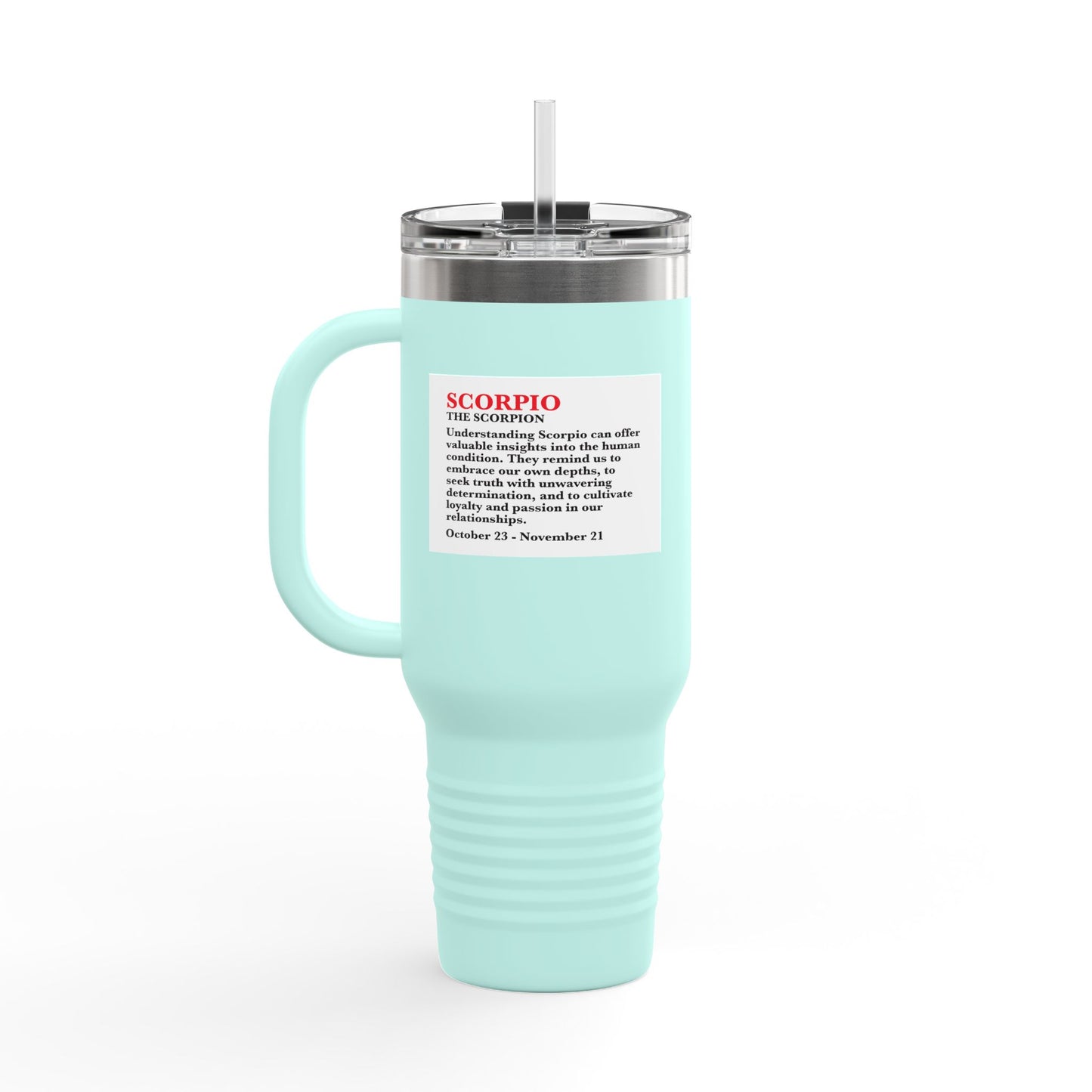 Scorpio Insulated Travel Mug, 40oz, Perfect for Zodiac Fans, Coffee, Tea, Water