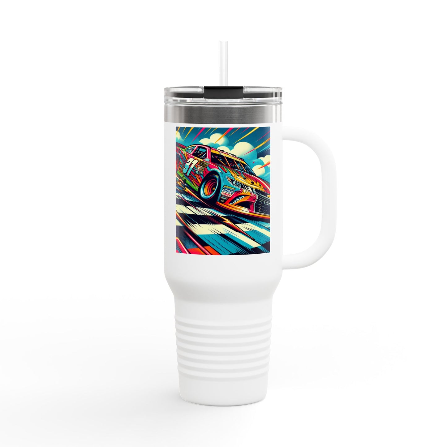 Vintage F1 Insulated Travel Mug, 40oz, Perfect for Fans, Sports Events, Coffee, Tea, Water