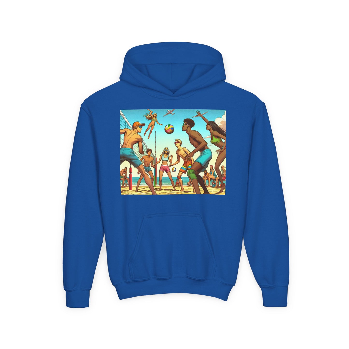 Volleyball Youth Hoodie - Sporty Heavy Blend Sweatshirt for Young Athletes