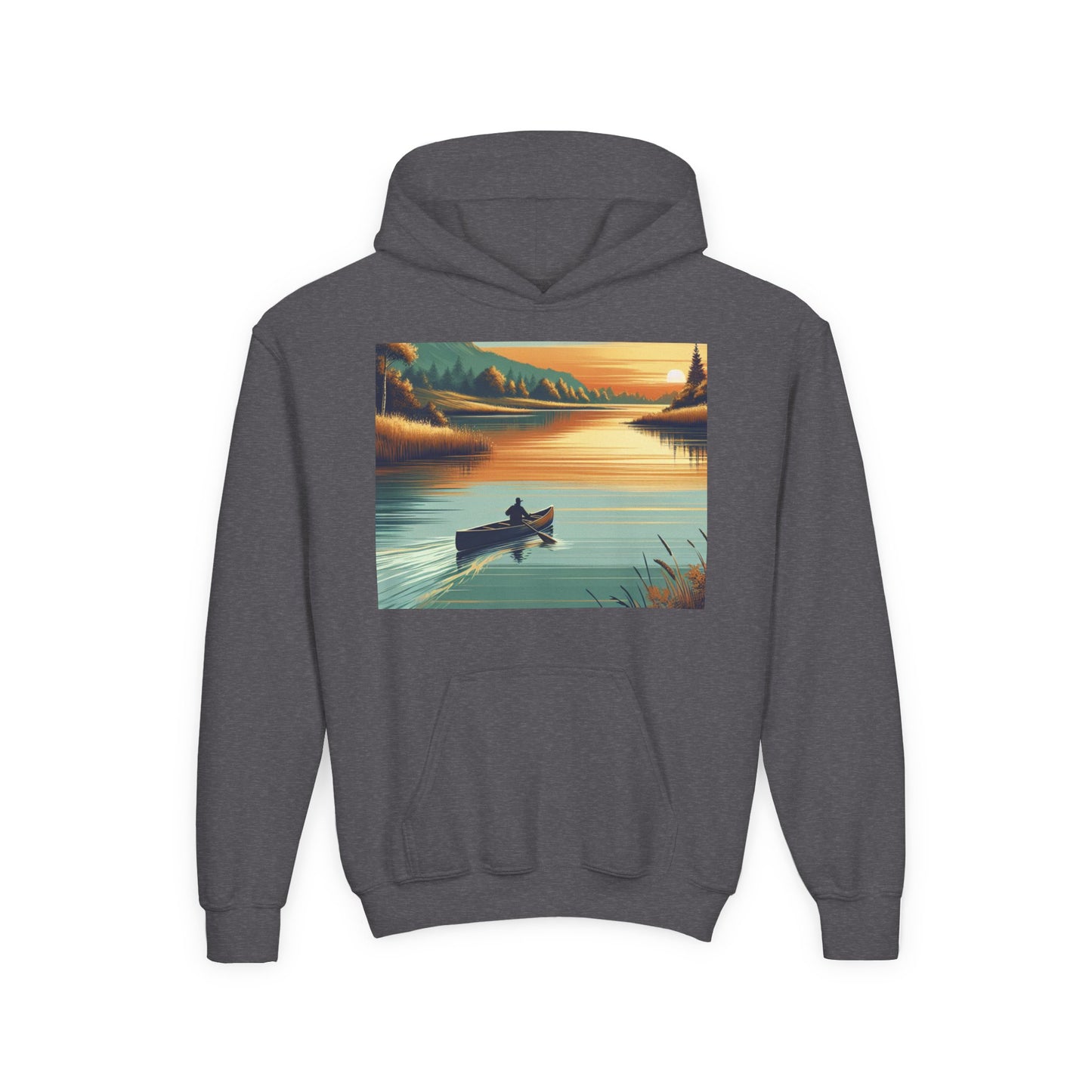 Canoeing Youth Hoodie - Heavy Blend Sweatshirt