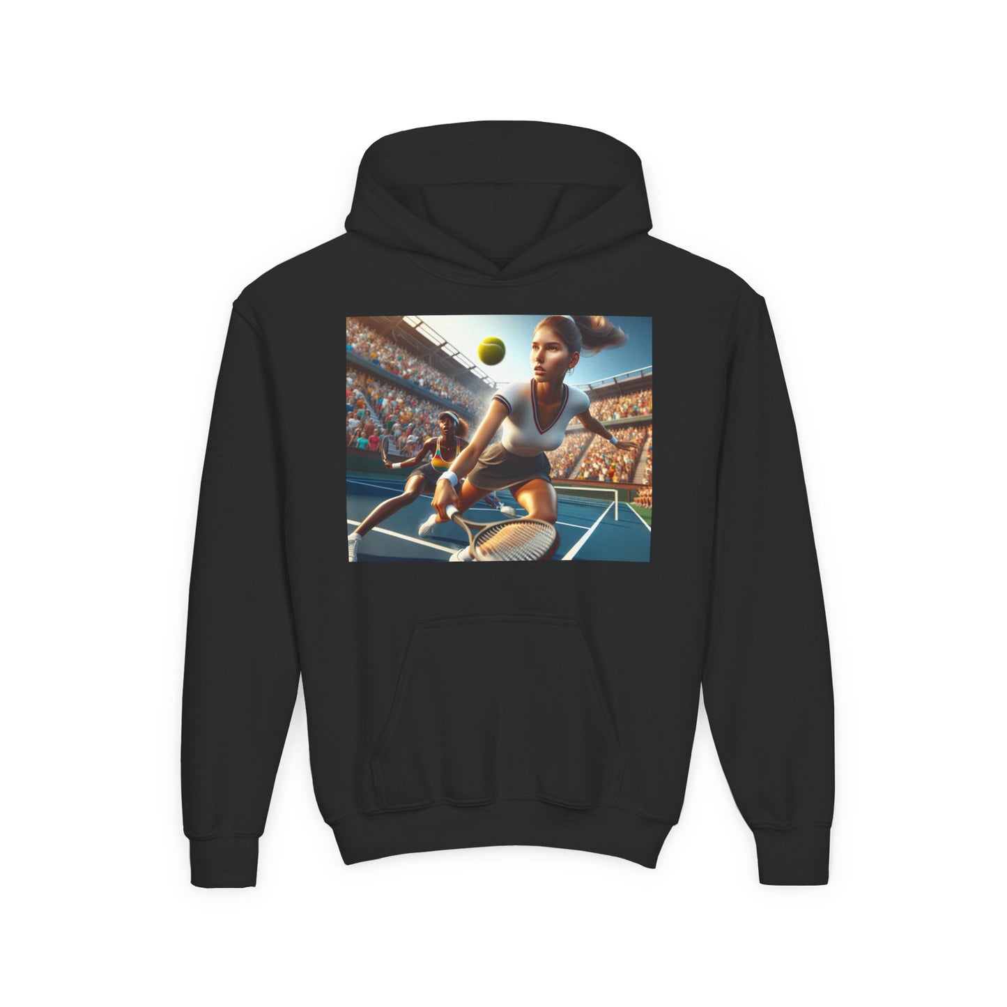 Youth Tennis Champion Hoodie - Sporty Heavy Blend Sweatshirt for Young Athletes