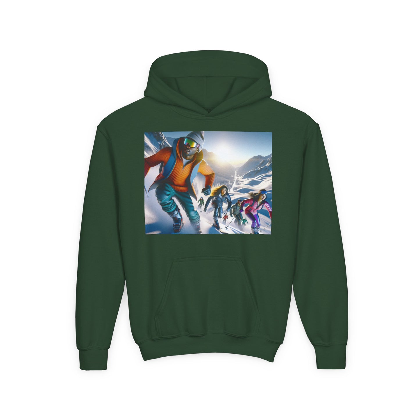 Skiing Youth Hoodie - Heavy Blend Sweatshirt
