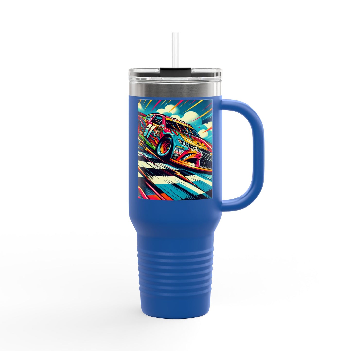 Vintage F1 Insulated Travel Mug, 40oz, Perfect for Fans, Sports Events, Coffee, Tea, Water