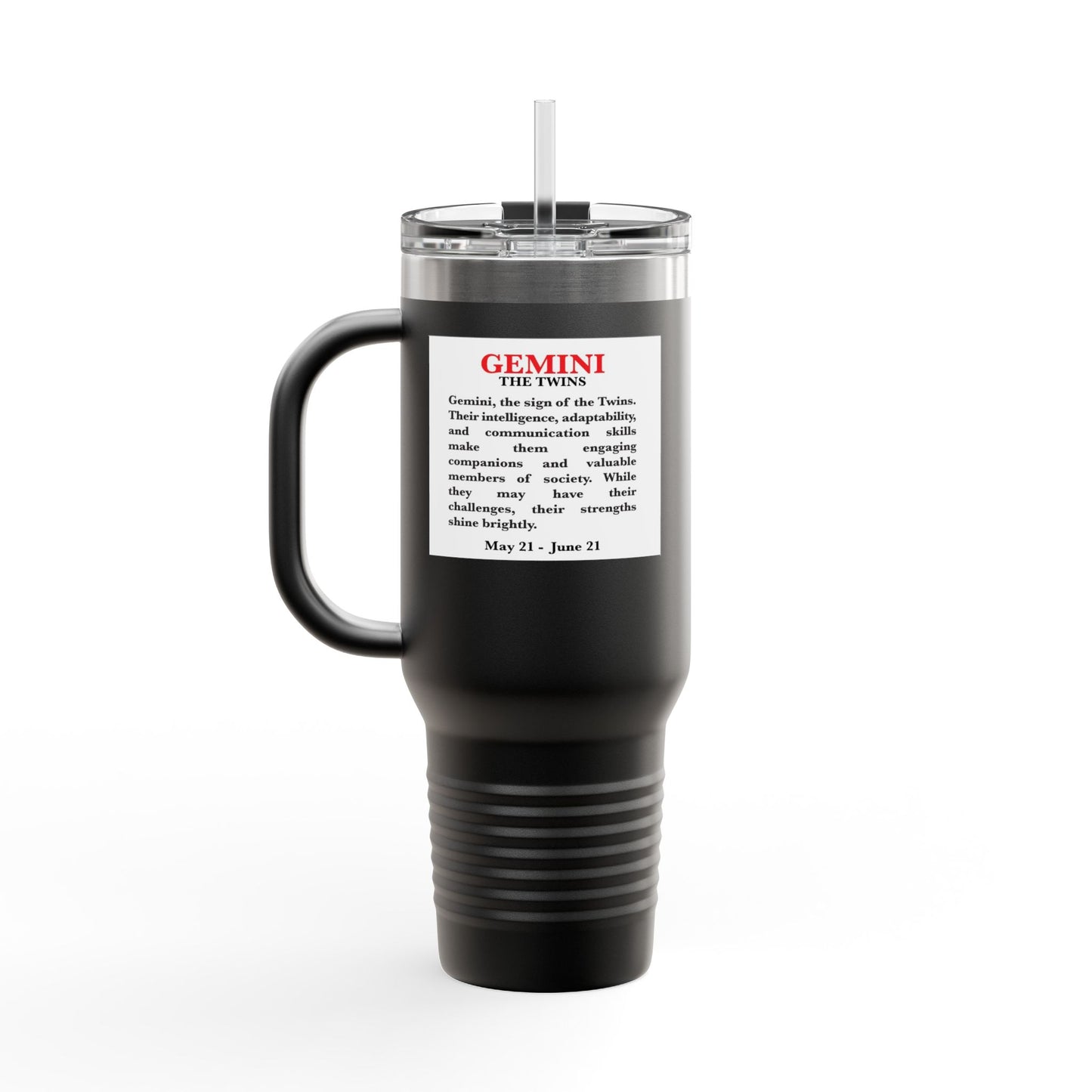 Gemini Insulated Travel Mug, 40oz, Perfect for Zodiac Fans, Coffee, Tea, Water