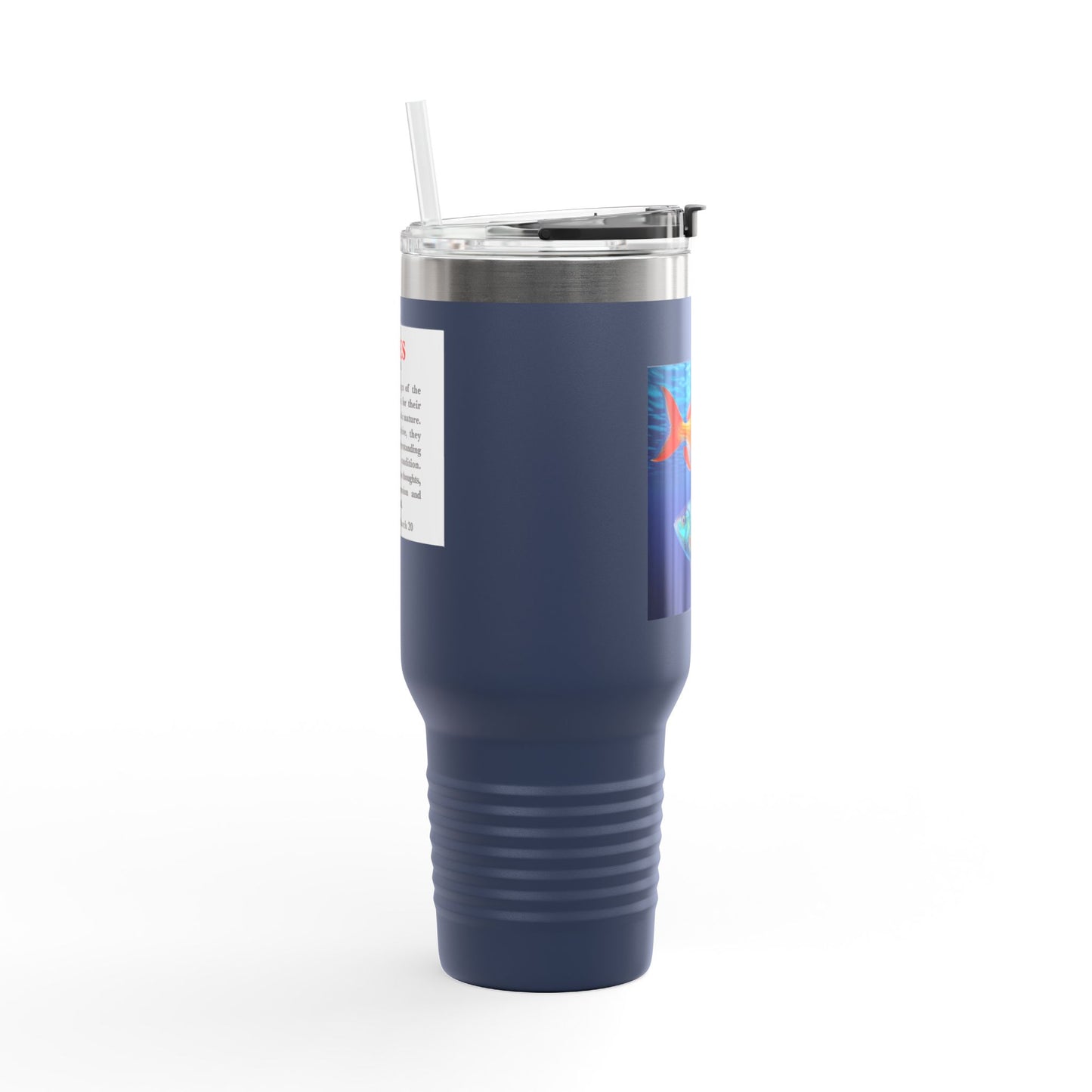 Pisces Insulated Travel Mug, 40oz, Perfect for Zodiac Fans, Coffee, Tea, Water