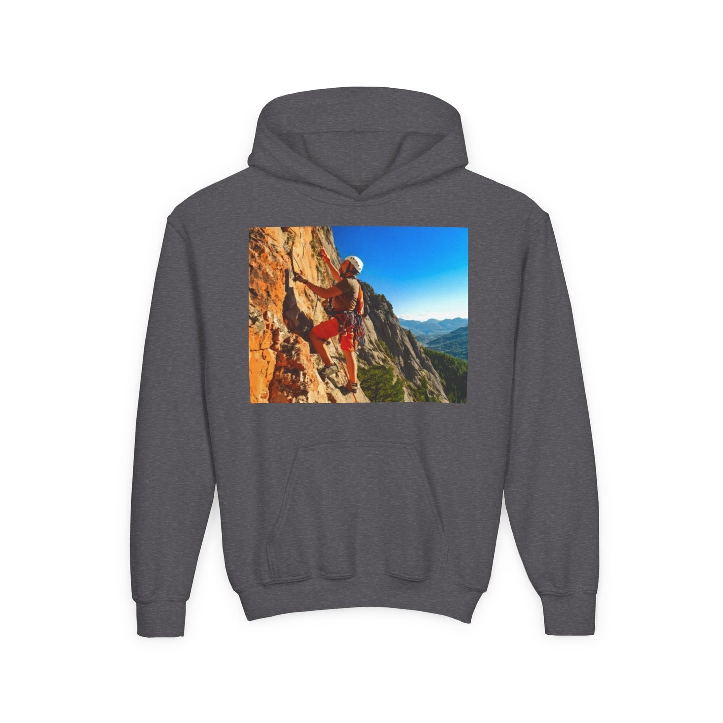 Rock Climbing Youth Hoodie - Heavy Blend Sweatshirt