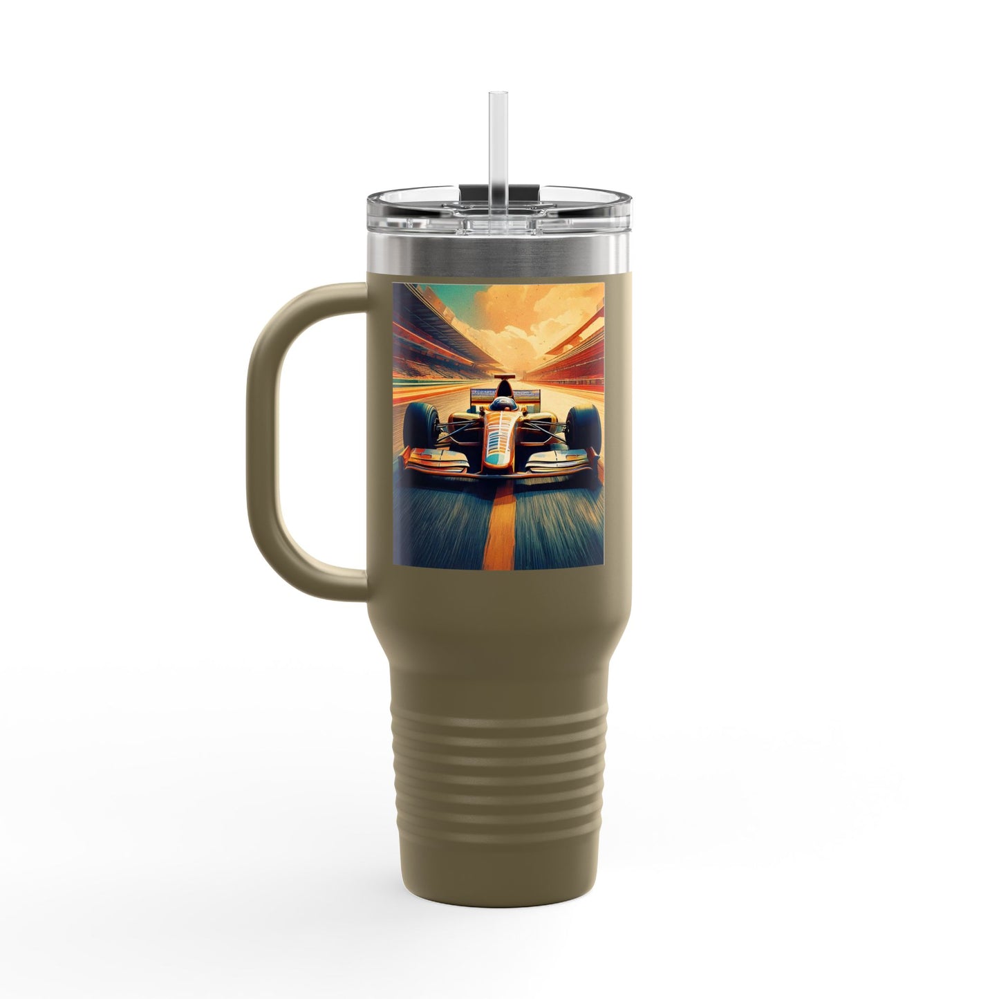 Vintage F1 Insulated Travel Mug, 40oz, Perfect for Fans, Sports Events, Coffee, Tea, Water