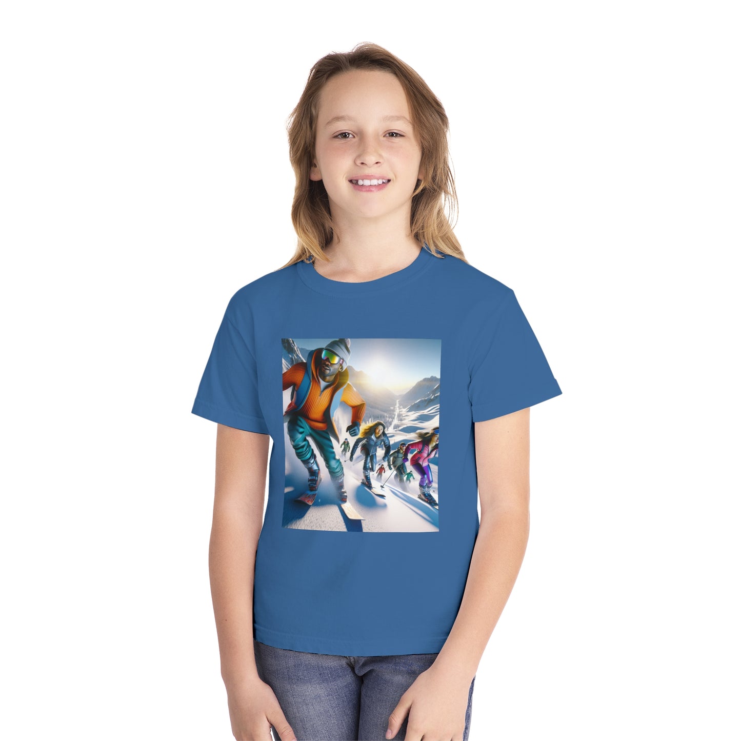 Skiing Youth Midweight Tee