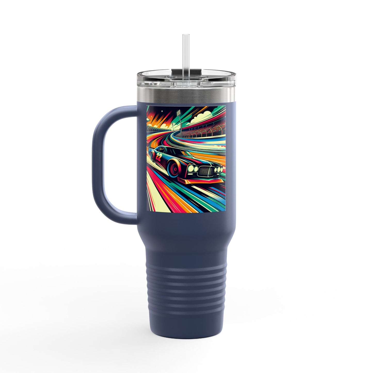 Vintage NASCAR Insulated Travel Mug, 40oz, Perfect for Fans, Sports Events, Coffee, Tea, Water