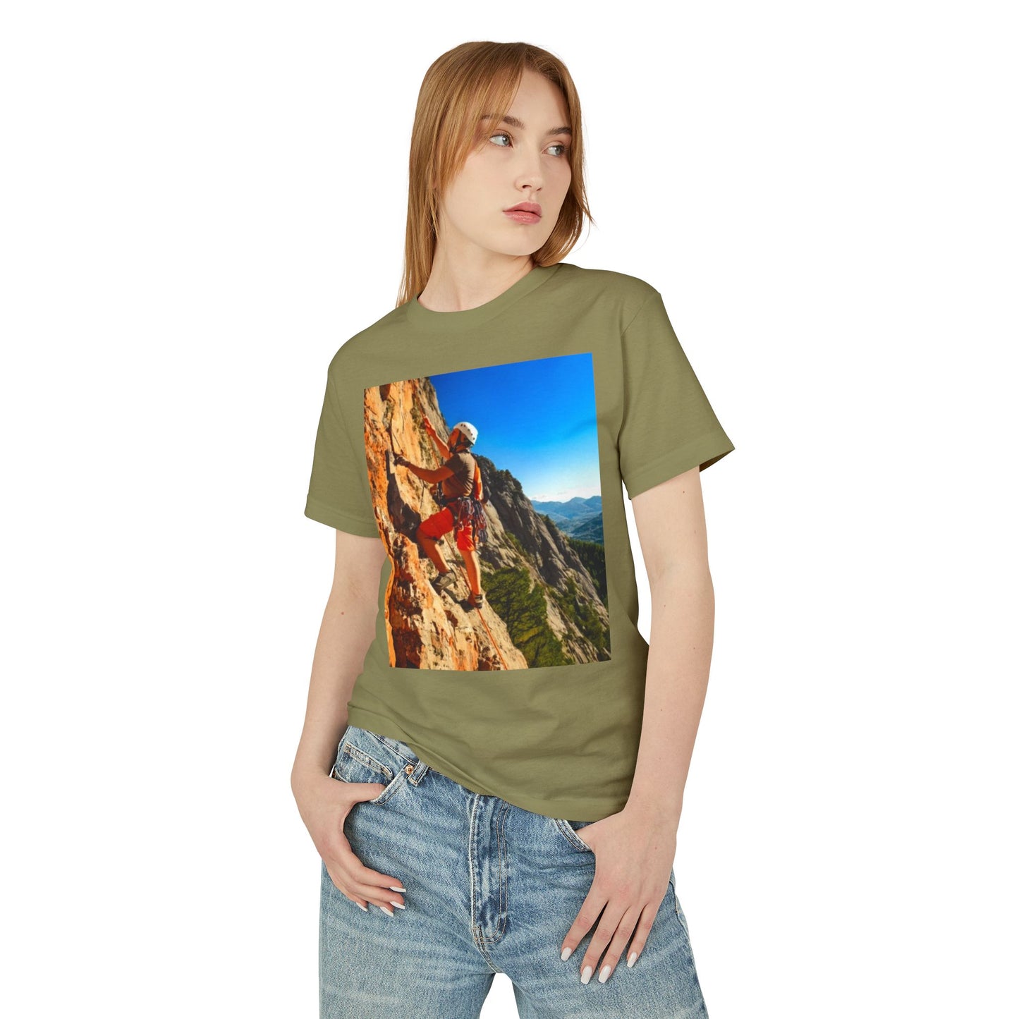 Rock Climbing Heavyweight Tee - Unisex Garment-Dyed Shirt