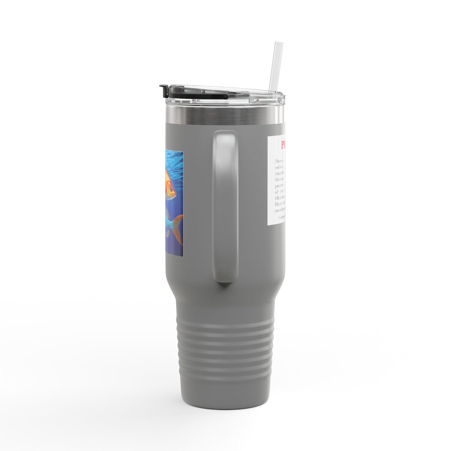 Pisces Insulated Travel Mug, 40oz, Perfect for Zodiac Fans, Coffee, Tea, Water